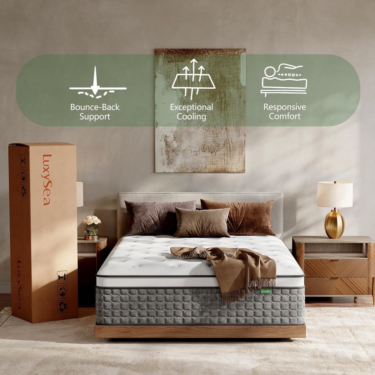 Full Size Mattress, Medium Firm 12 Inch Hybrid Mattress Full Size in a Box – Mem