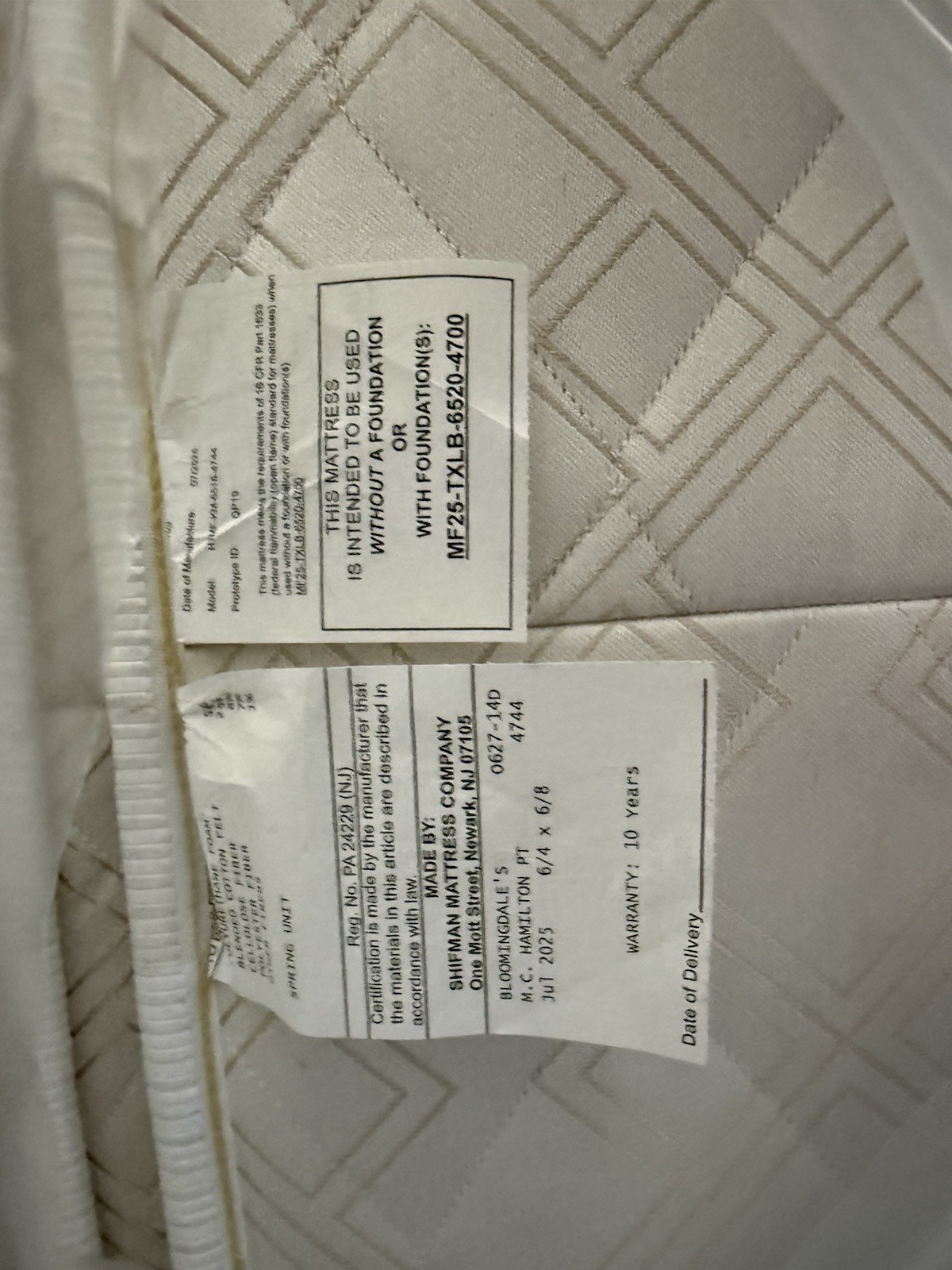 SHIFMAN METROPOLITAN HAMILTON PILLOWTOP MEDIUM FIRM MATTRESS NEW CLEARANCE 2025