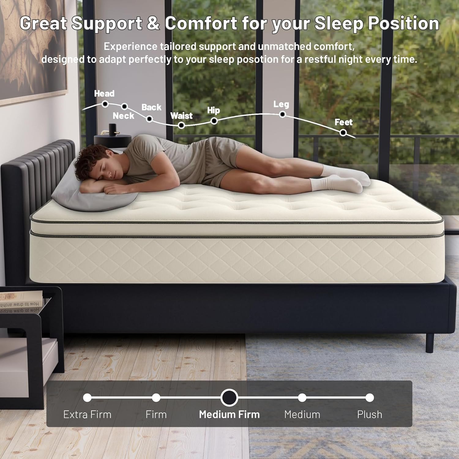 10-Inch Plush Pillowtop Innerspring Mattress – Full XL Size Comfort