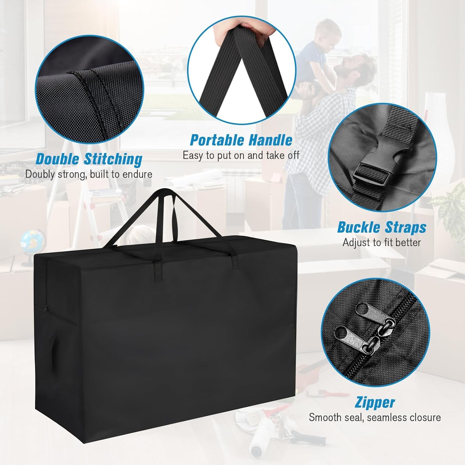 6 Inch Full Tri Folding Mattress Storage Bag, Trifold Memory Foam Mattress Case