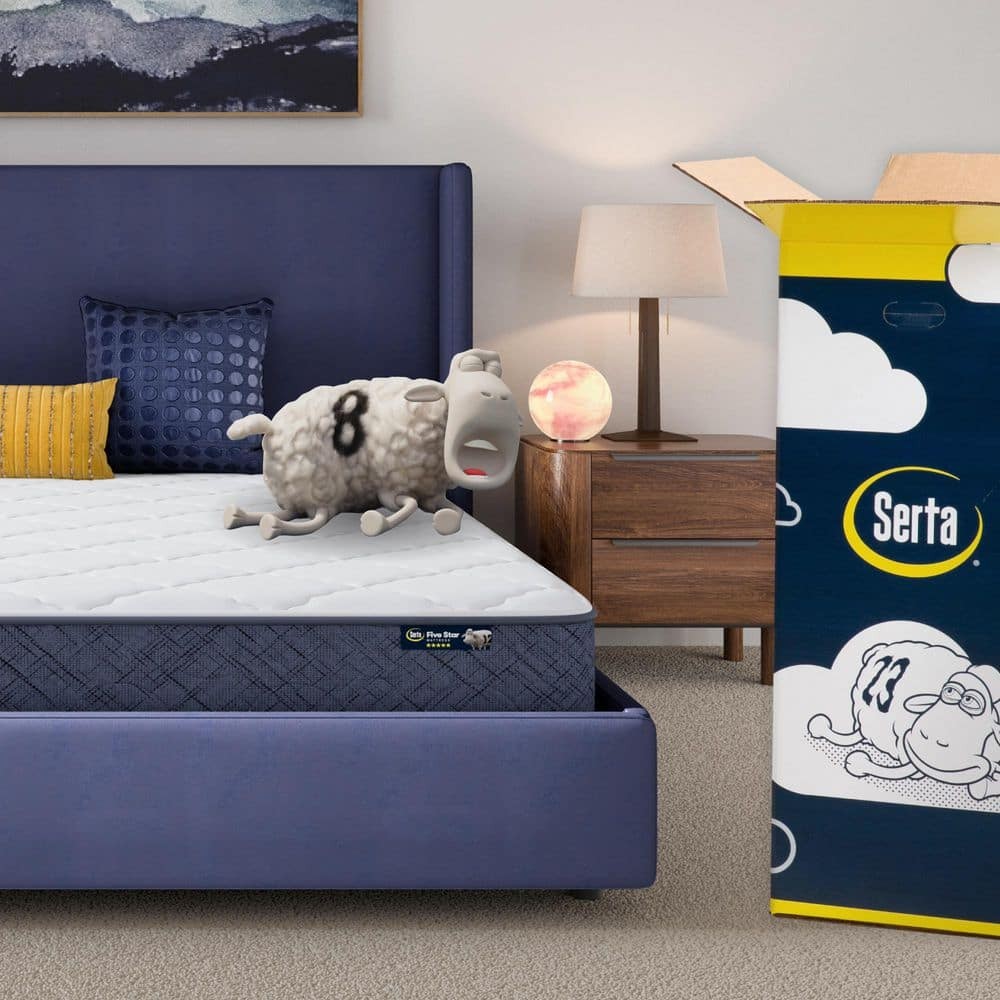 Serta Five Star Mattress Sleep to Go Twin Medium 8 in. Mattress in a Box