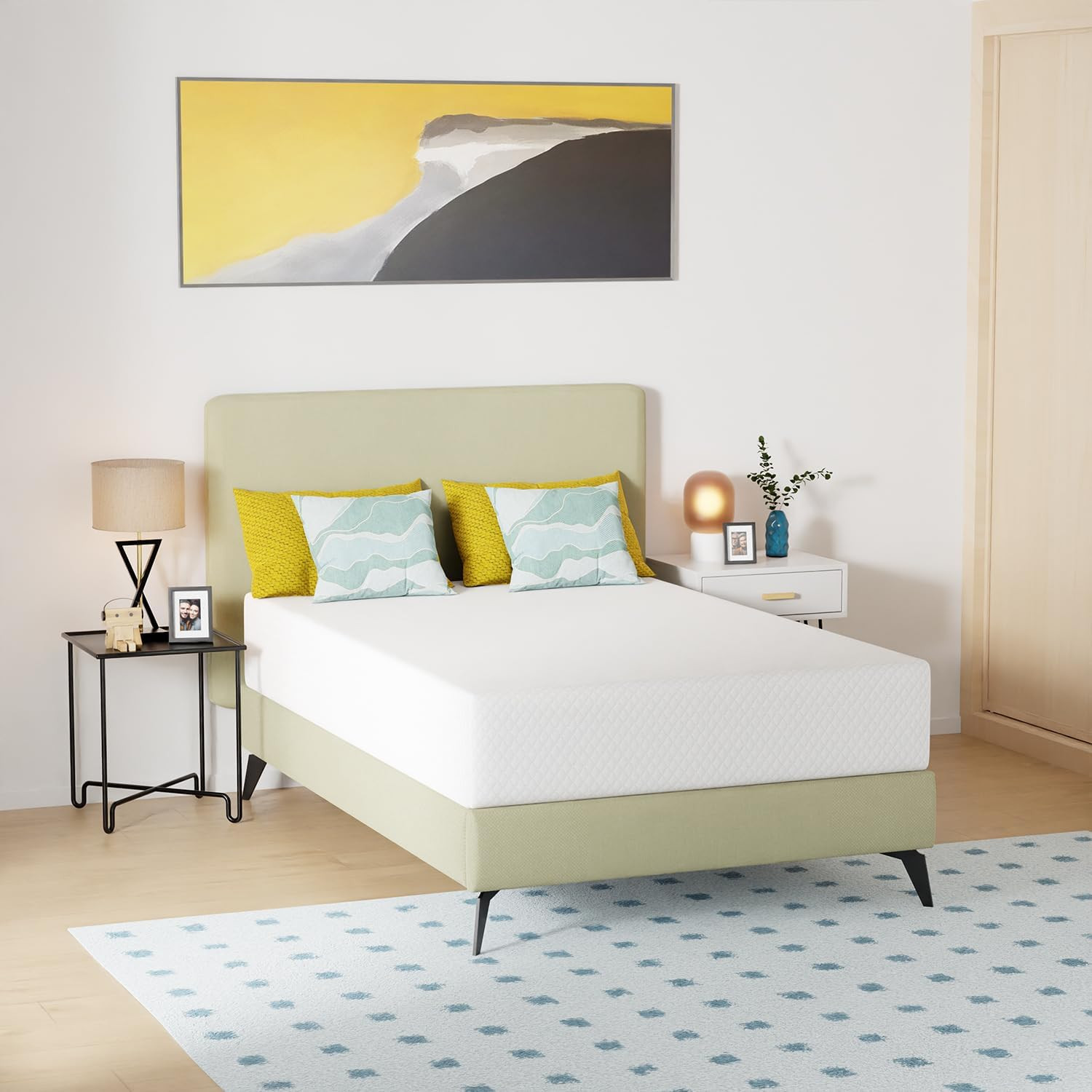 | 12 Inch Full Mattress | Medium Firm | Gel Memory Foam Mattress | White | Bed i