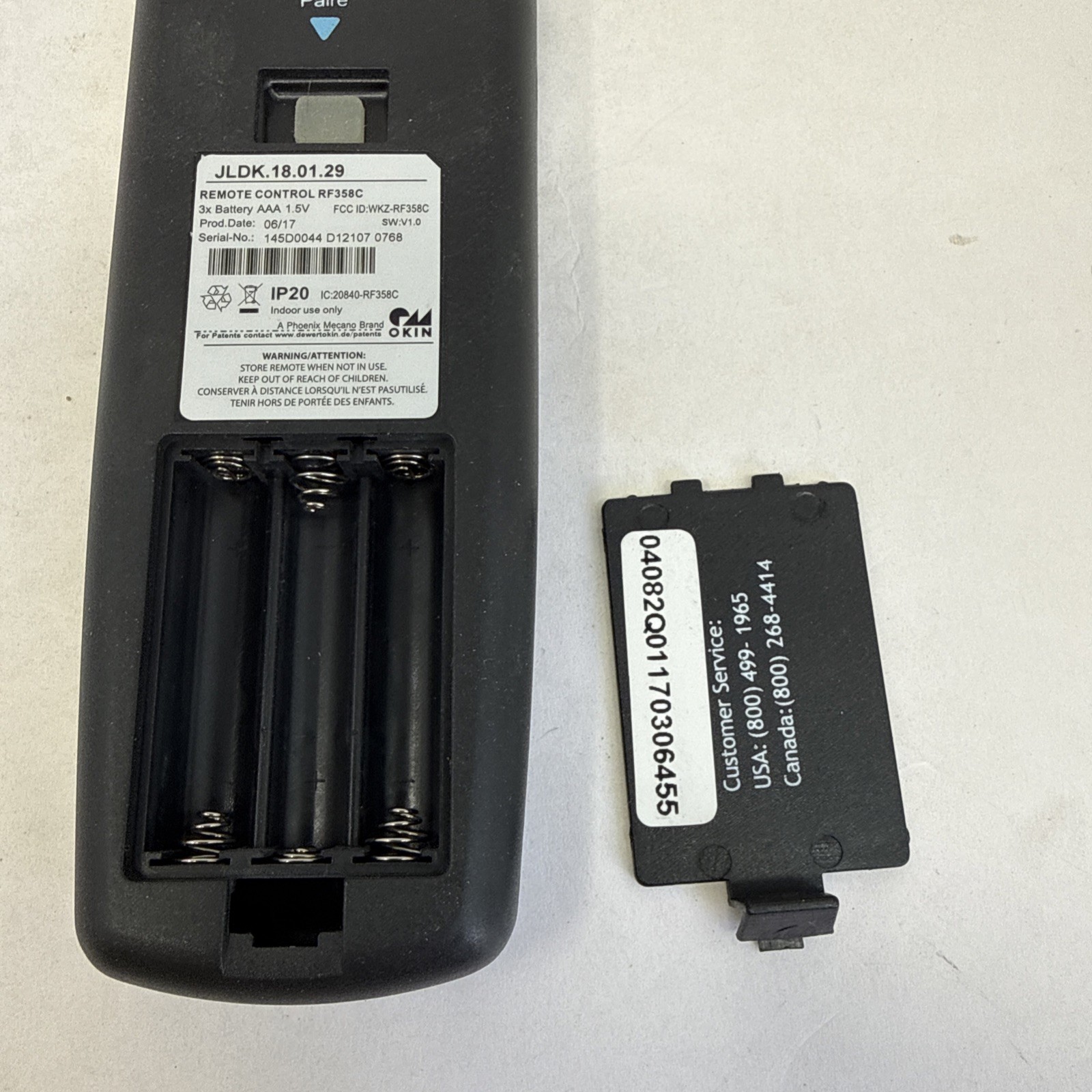 OEM Sealy Ease 1.0 Remote Control RF358C JLDK.18.01.29