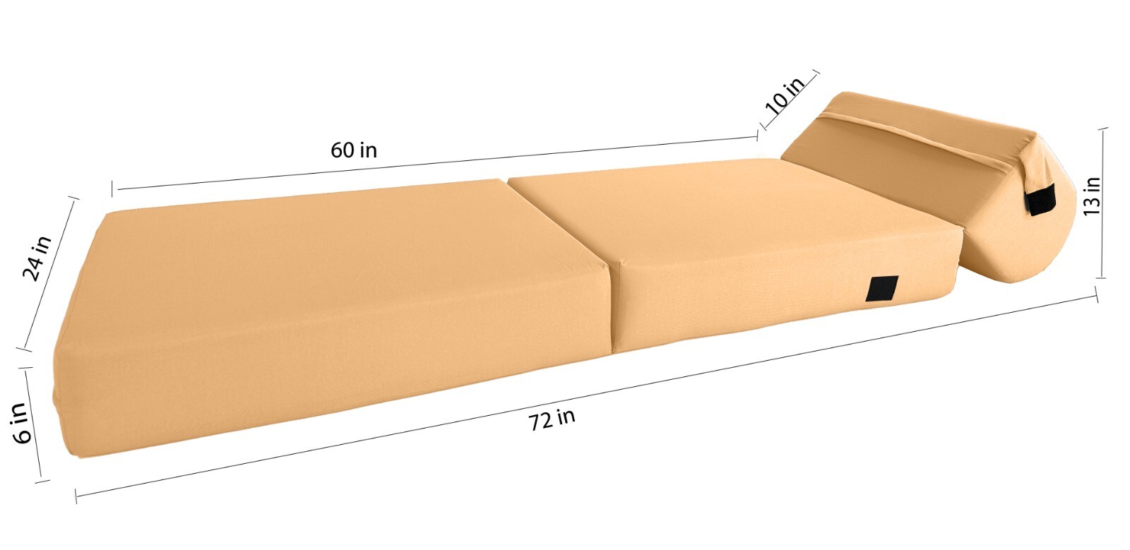 Sleeper Chair Folding Foam Beds, Bedding Sofa, Couches 6x24x70 Peach