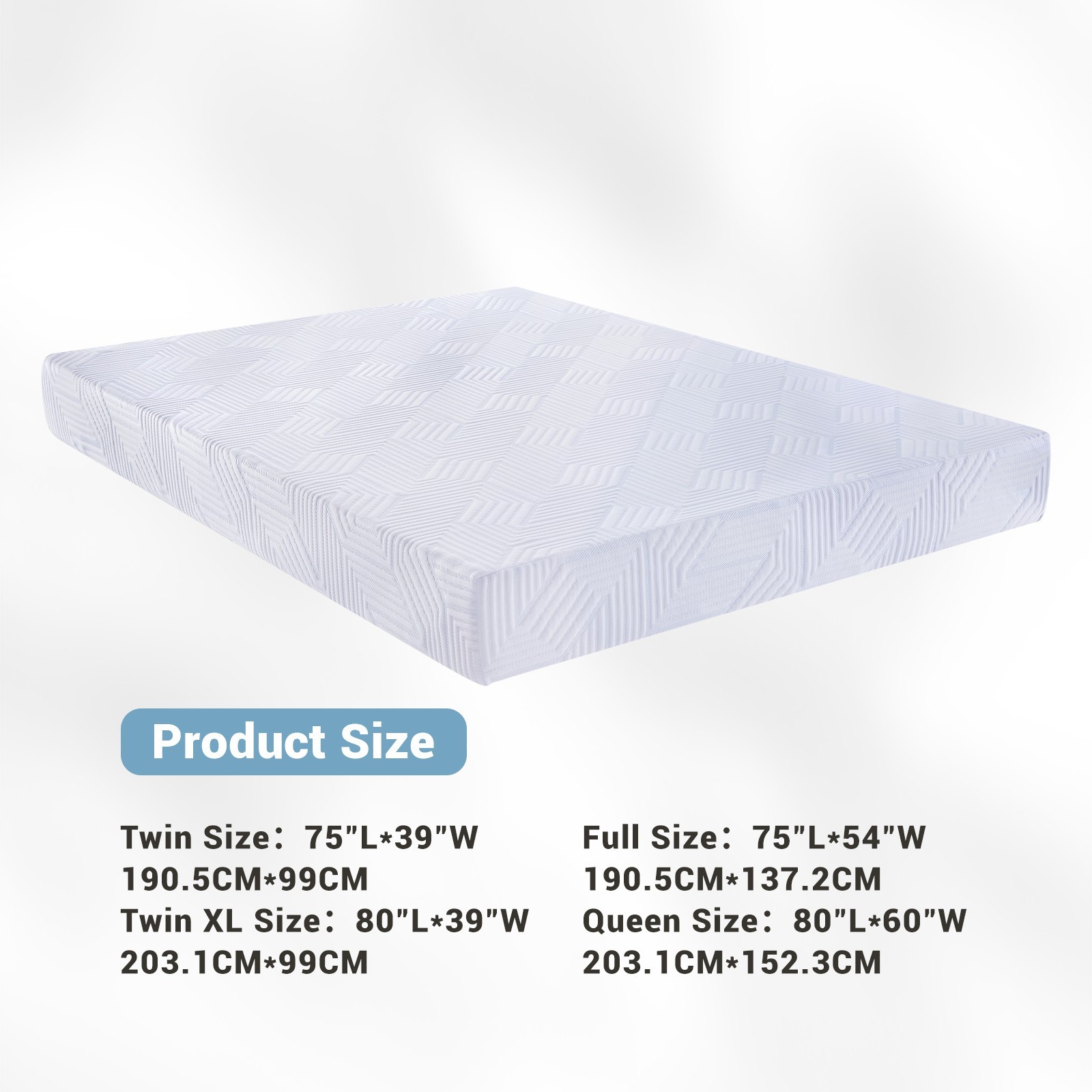 5″ 6″ Gel Memory Foam Mattress Medium Firm Twin Txl Full Queen Size Bed in a Box