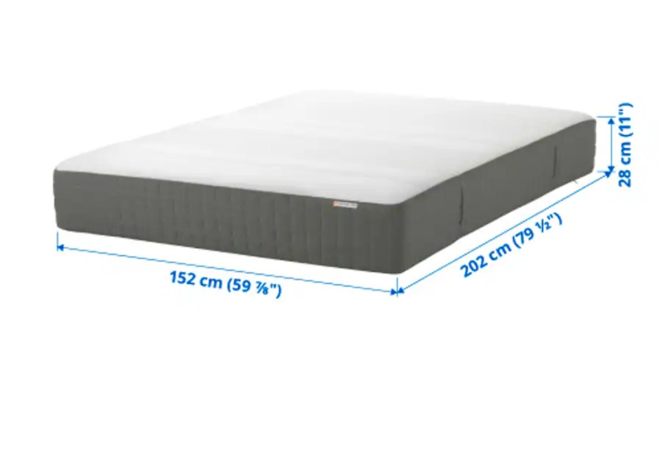 HAUGSVÄR Hybrid mattress, medium firm/dark gray, mattress