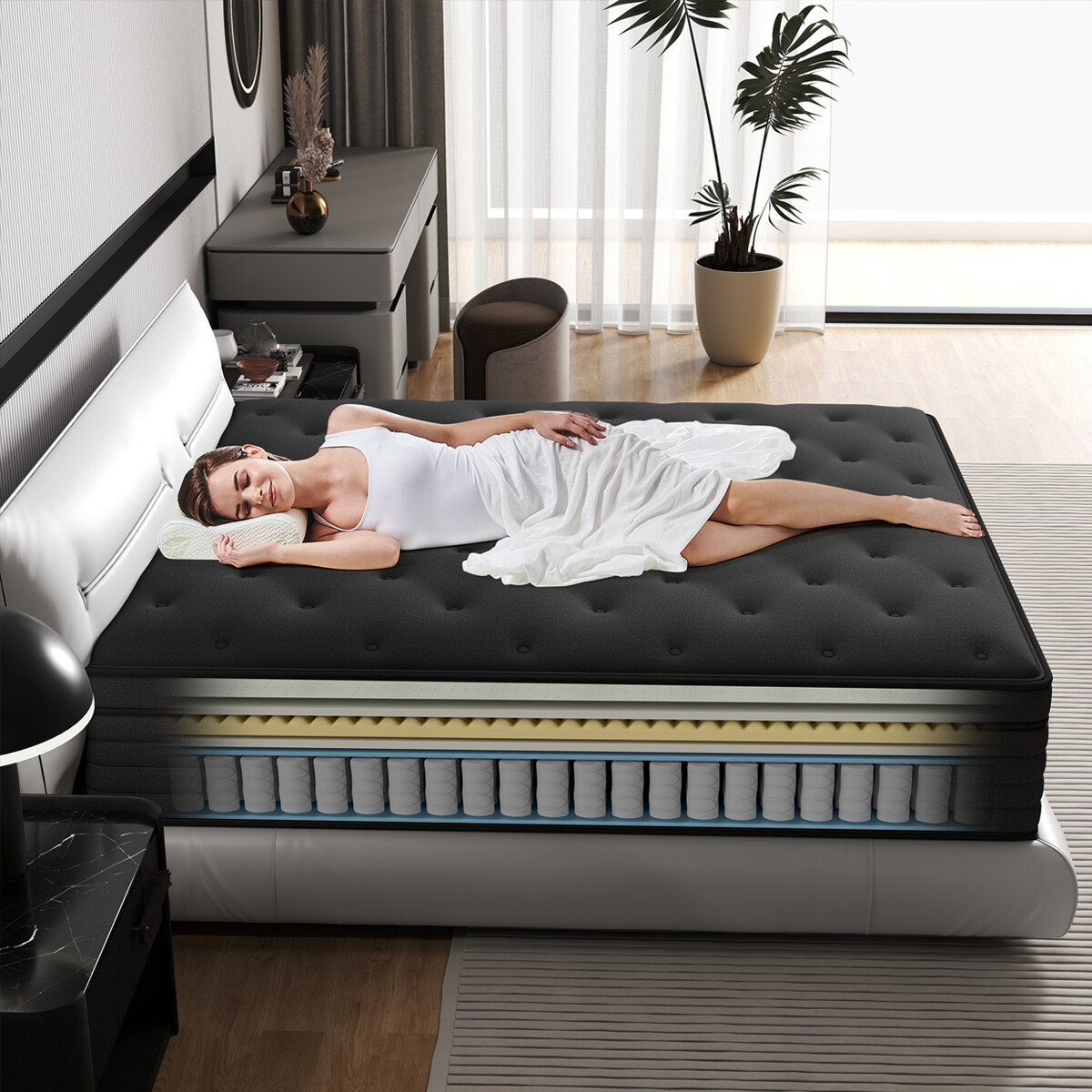 12/14 Inch Memory Foam Hybrid Mattress Pocket Spring Full Queen King in A Box