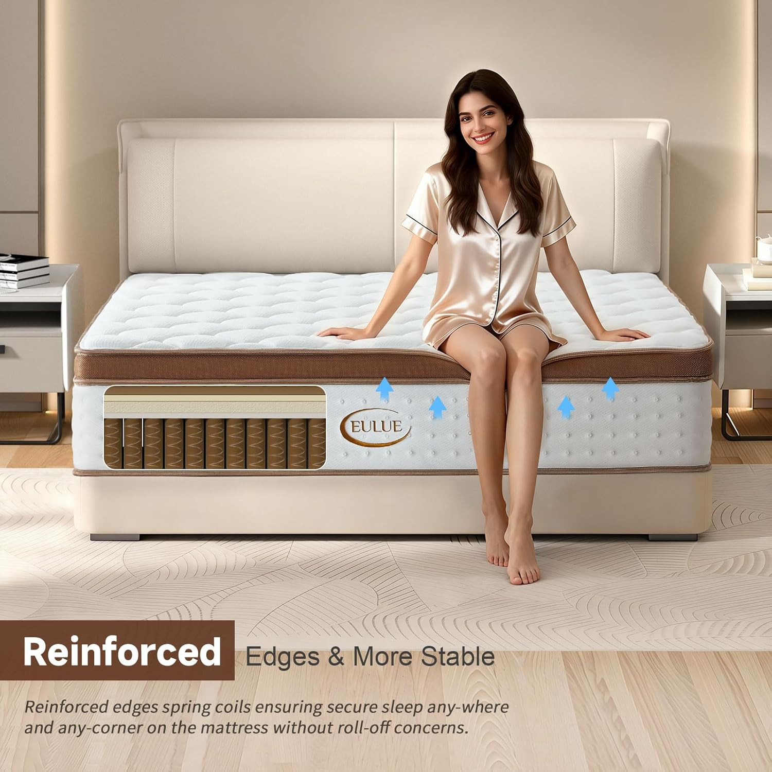 12″ Queen Hybrid Mattress, Medium Firm, Pocket Springs, CertiPUR-US, Breathable