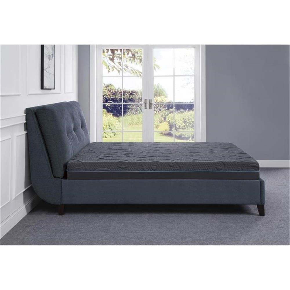 Lexicon Homelegance Bedding 8″ Fabric Queen Gel Memory Hybrid Mattress in Gray