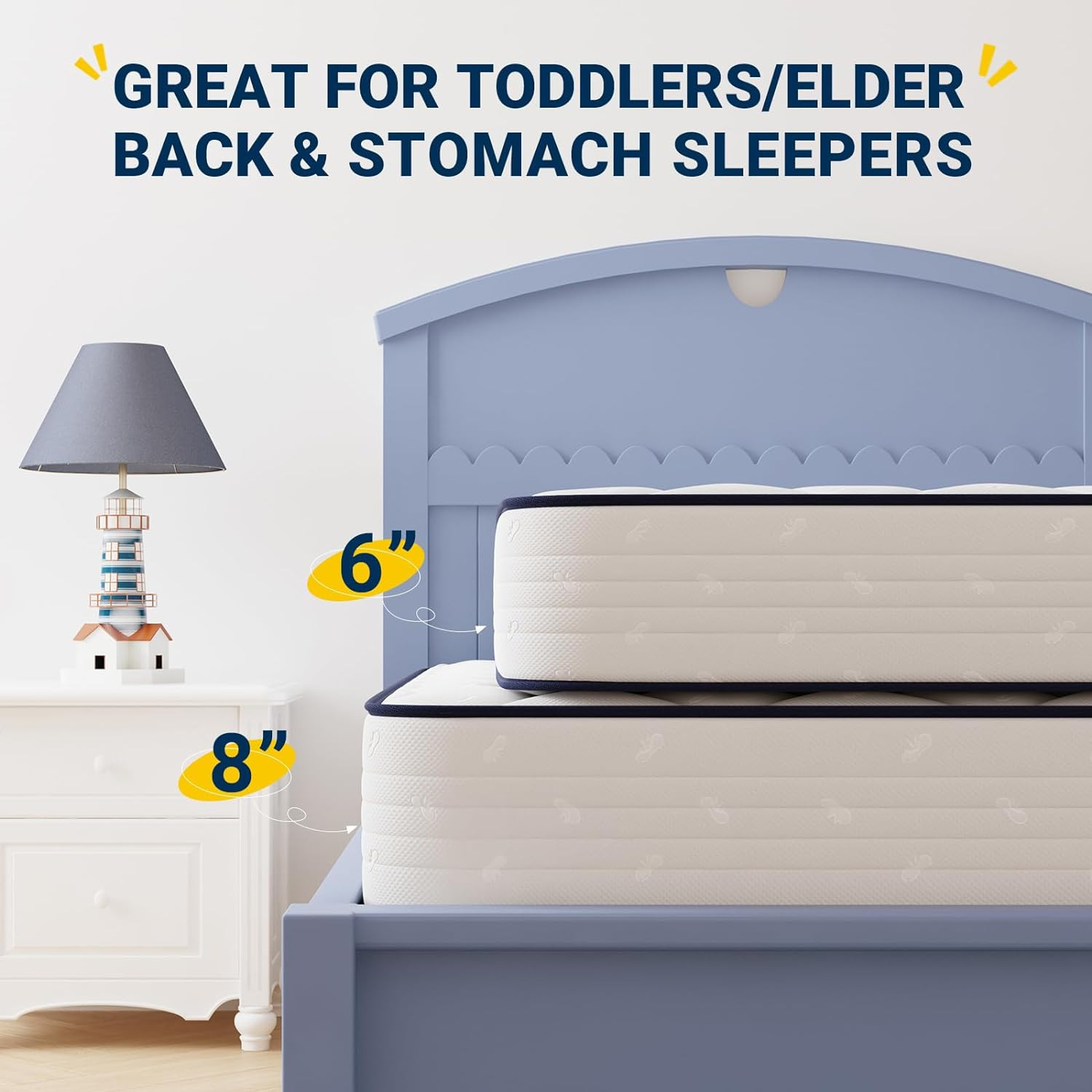 6″ Twin Hybrid Mattress – Soft Foam & Spring, CertiPUR-US, Breathable Fabric