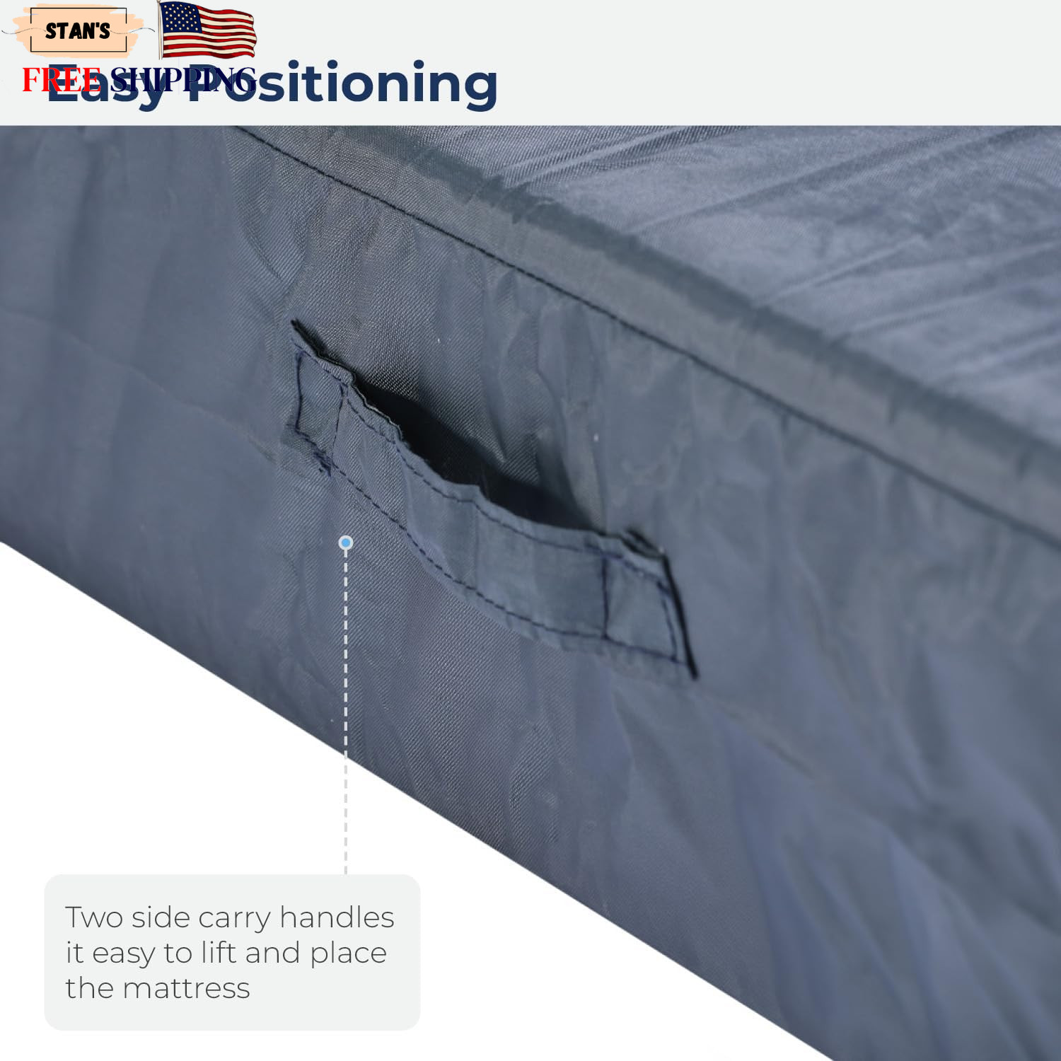 Hospital Medical Bed Mattress Twin XL Blue Water Resistant Non Slip Home Foam