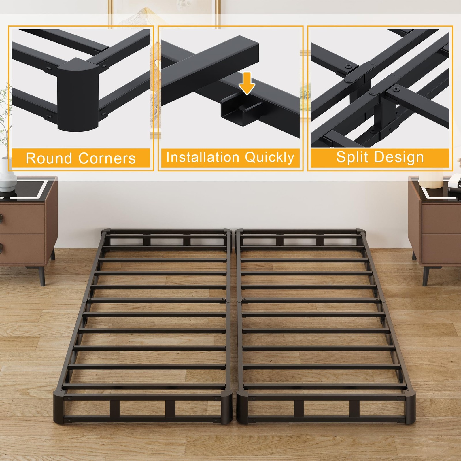4 Inch Split California King Box Spring, Heavy Duty Metal Cal King Box Spring Ma