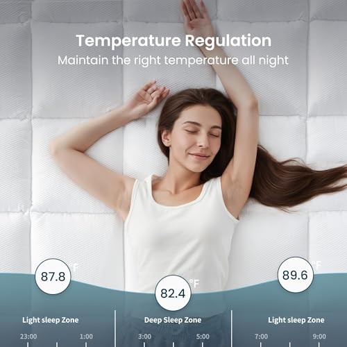4 Inch Mattress Topper, Dual Layer 2” Gel Memory Foam + 2” Full White