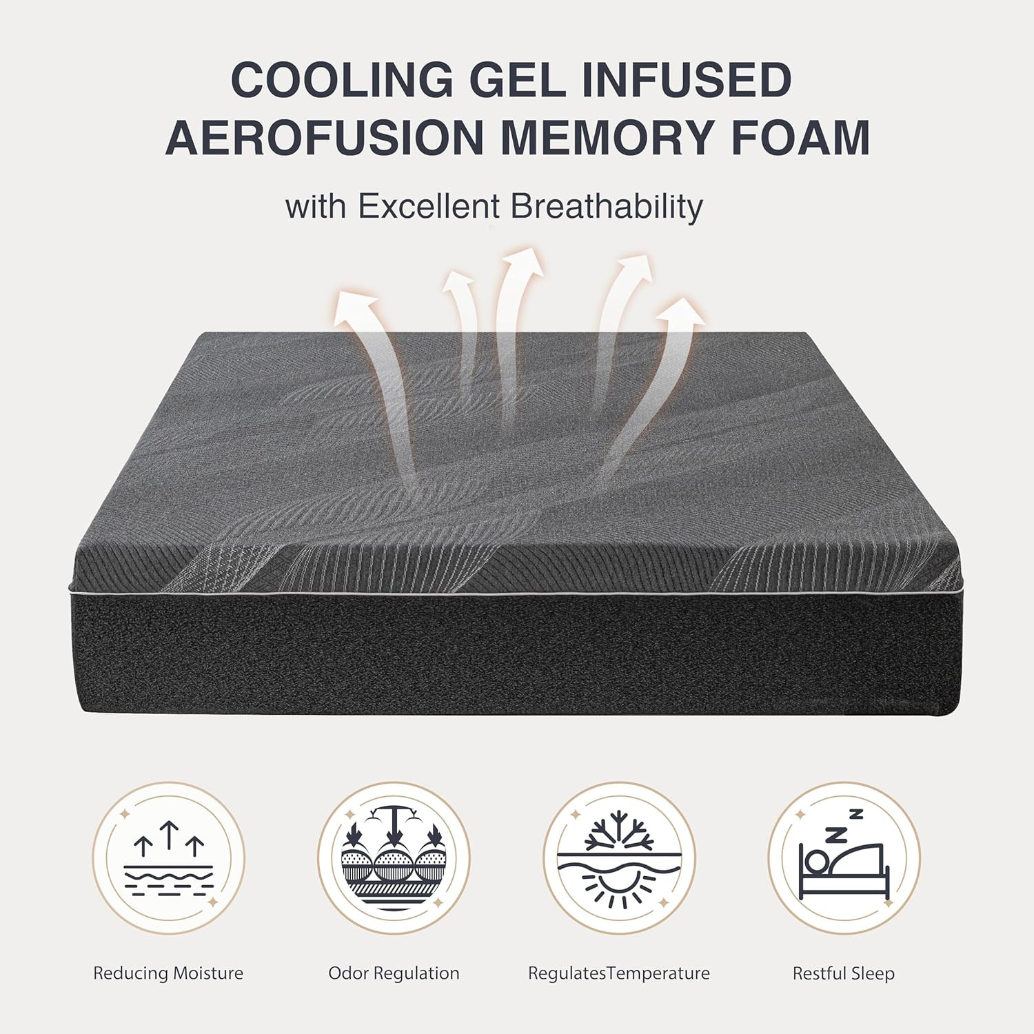 Dyonery King Size Mattress, 12 Inch Gel Memory Foam, Cooling & Back Pain Relief,