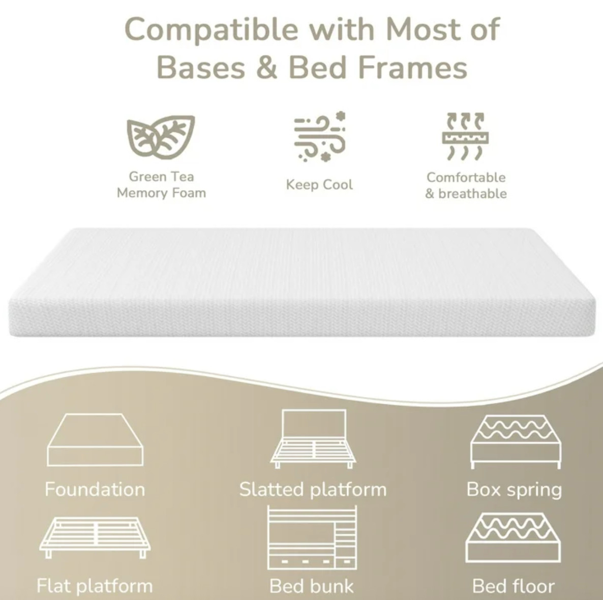Colchón Para Cama King Size De Espuma Viscoelástica 5 Inch Colchones En Oferta
