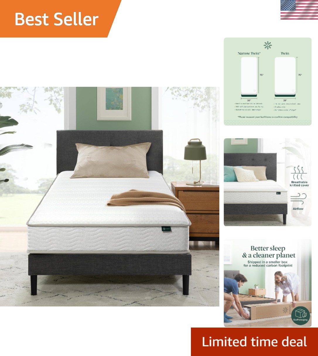 New Version Twin 6-Inch Hybrid Mattress – Sleep Better with Certified Quality