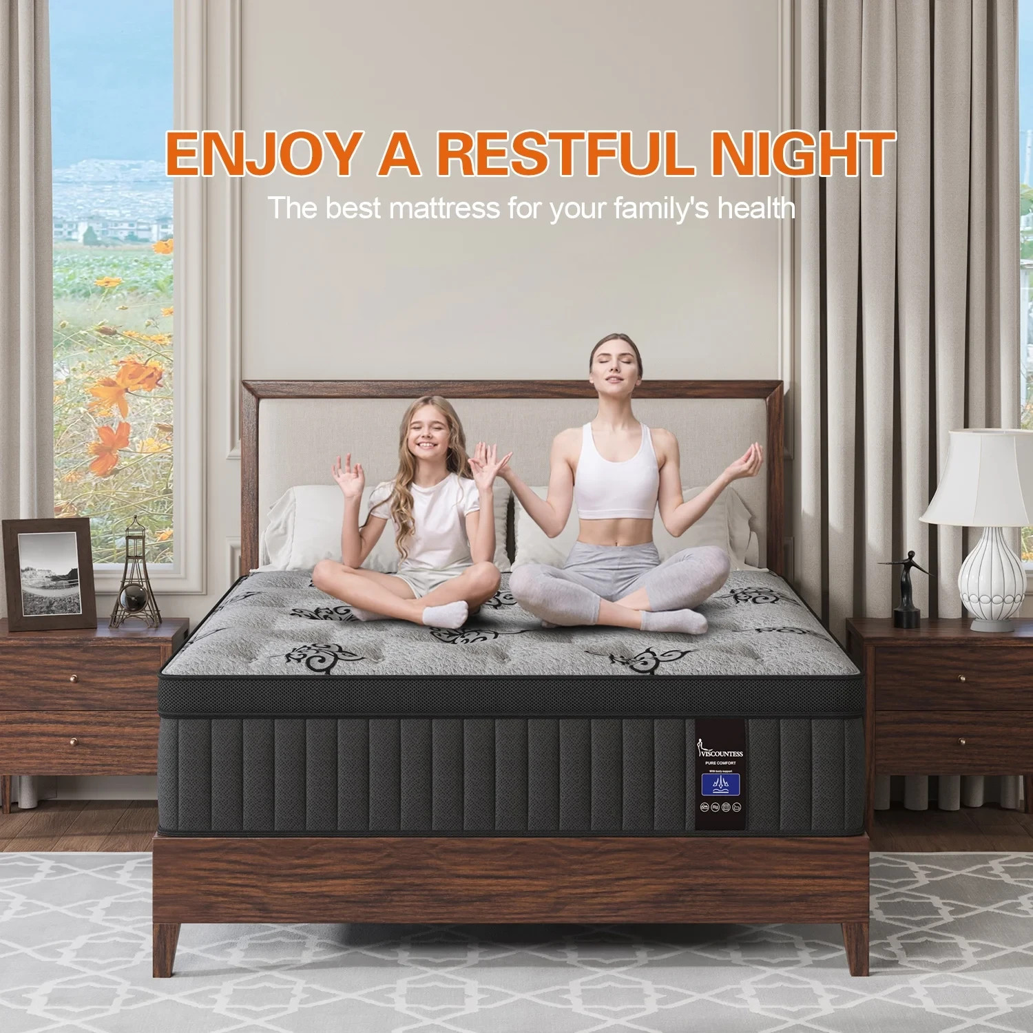 14″ Queen Colchon Gel Memory Foam Hibrido Cama Queen Mattress Medium Firm Hybrid