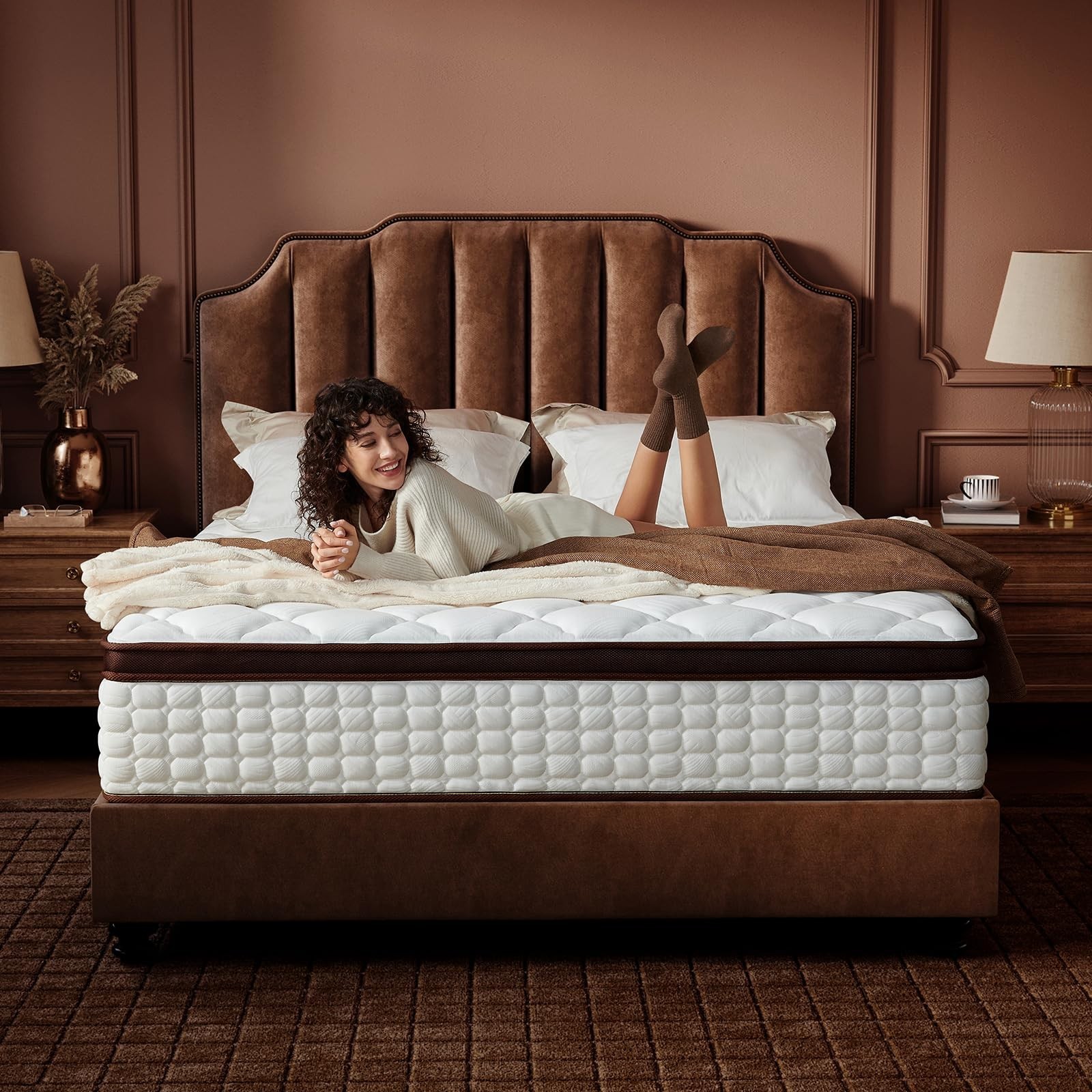 12″ King Hybrid Mattress – Pocketed Coils & Memory Foam, CertiPUR-US Certified,
