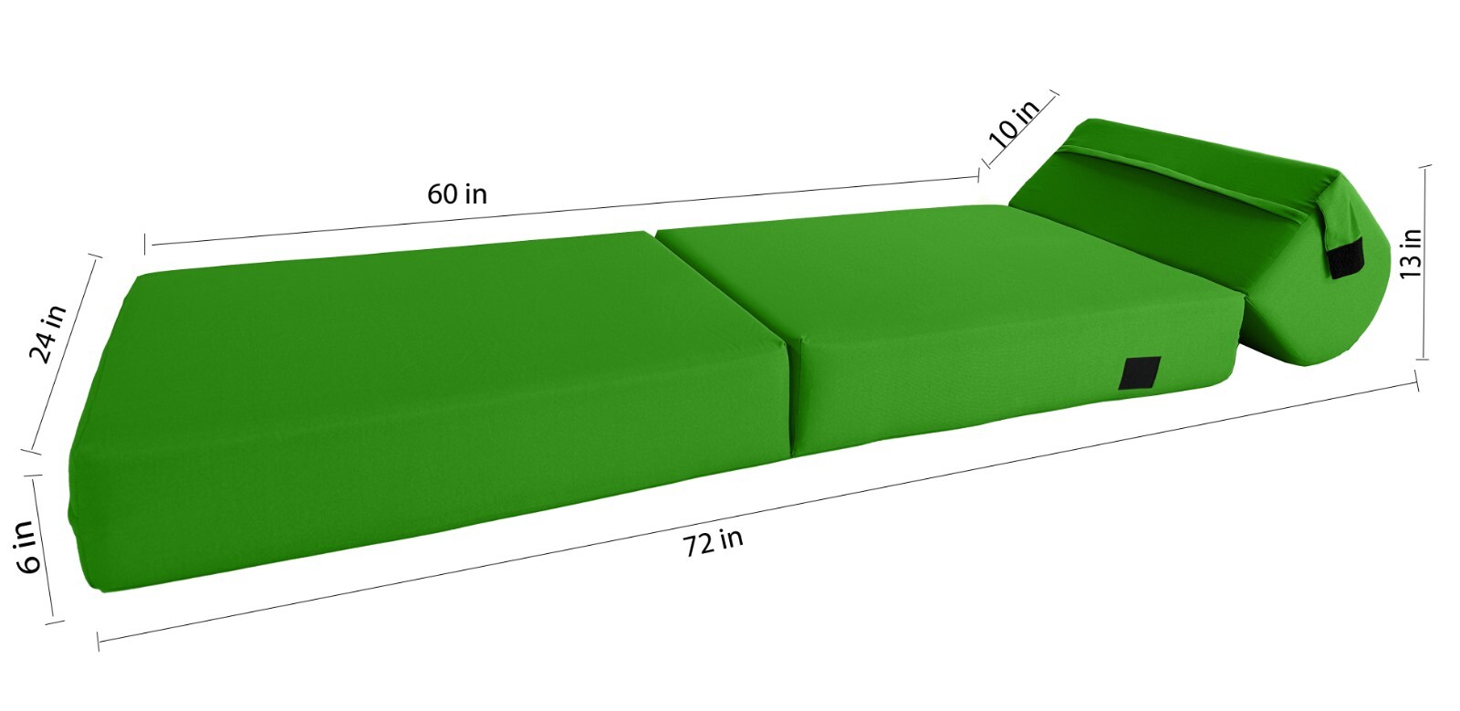 Portable Flip Sleeper Chair Folding Foam Beds, Sofa, Couches 6x24x70 Lime