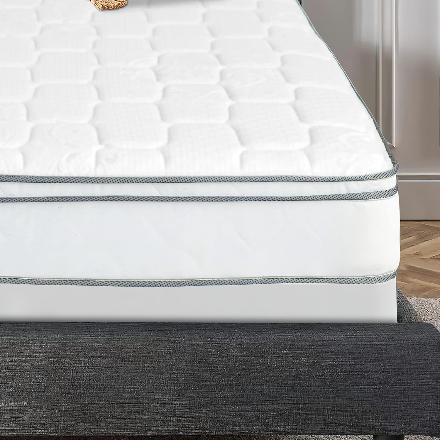 9-Inch Plush Eurotop Innerspring Mattress & 4″ Box Spring Set, Full Size