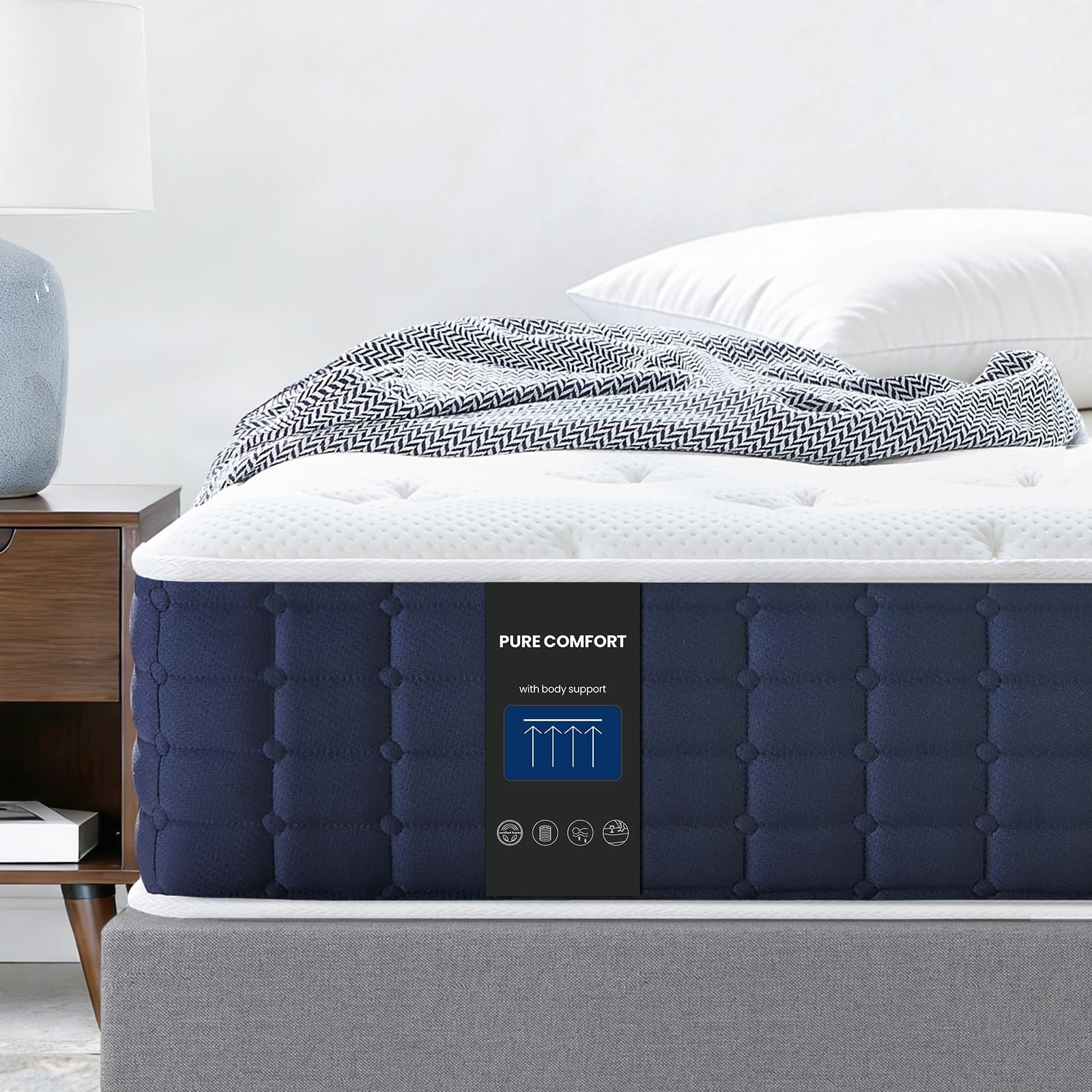 Twin Mattress, 10 Inch Twin Hybrid Mattress in a Box, Pocket Innerspring Pill…