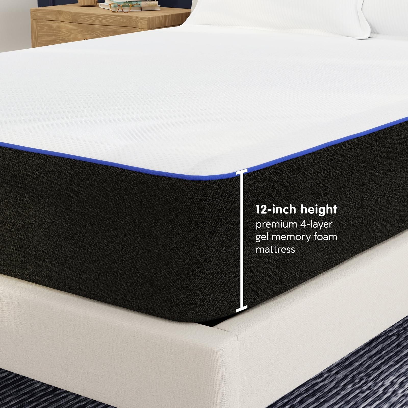 12″TWIN Luxury Plush Super Cooling Gel Memory Foam Mattress Bed In A Box NEW