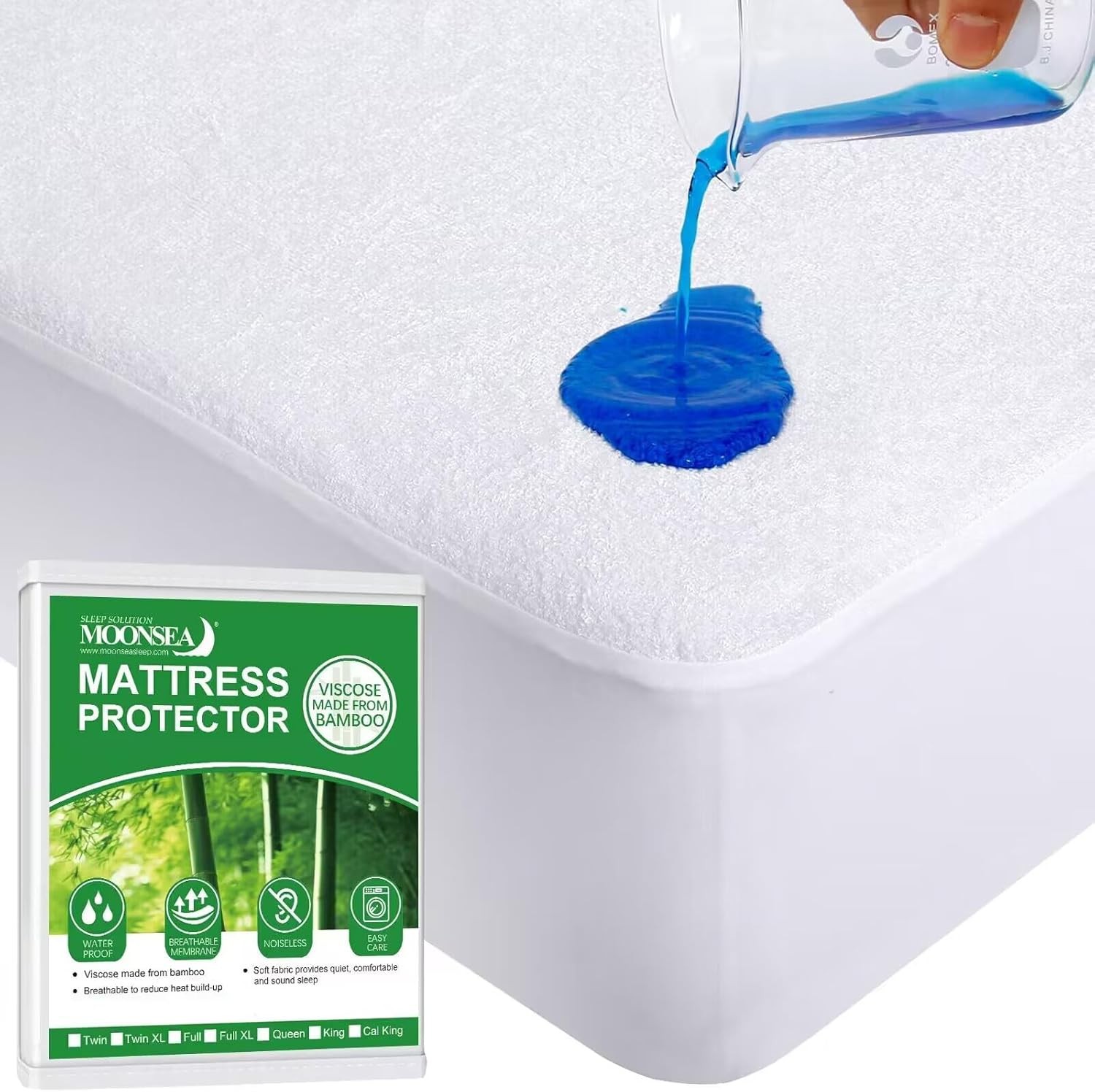 Twin XL Mattress Protector Cover Cooling, Extra Long XL, White