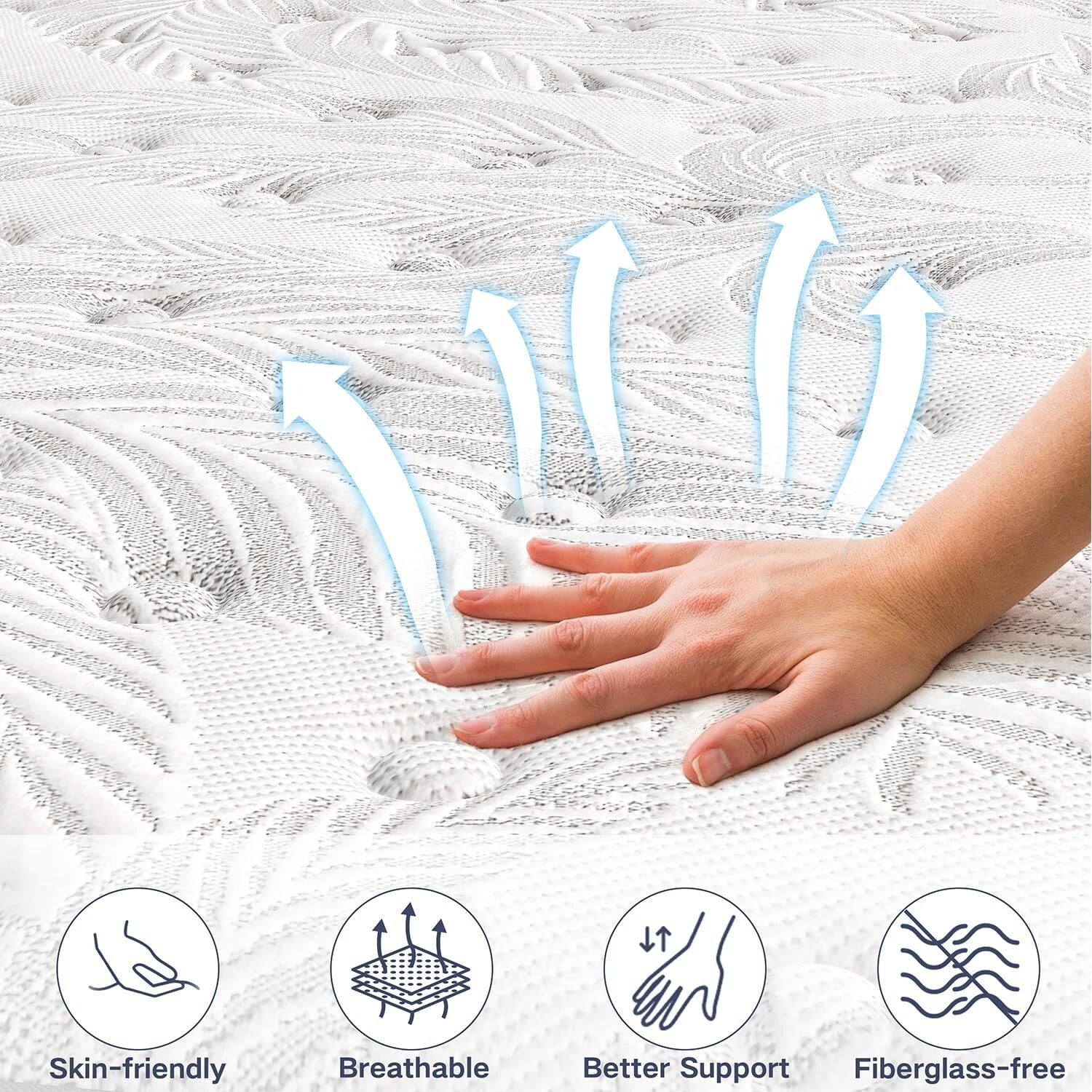 12″ 14″ Gel Memory Foam & Innerspring Hybrid Mattress, Twin Full Queen King Size