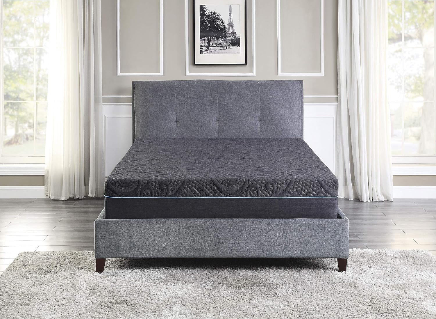 Lyra Twin 11-Inch Gel Hybrid Mattress in Gray for Ultimate Comfort