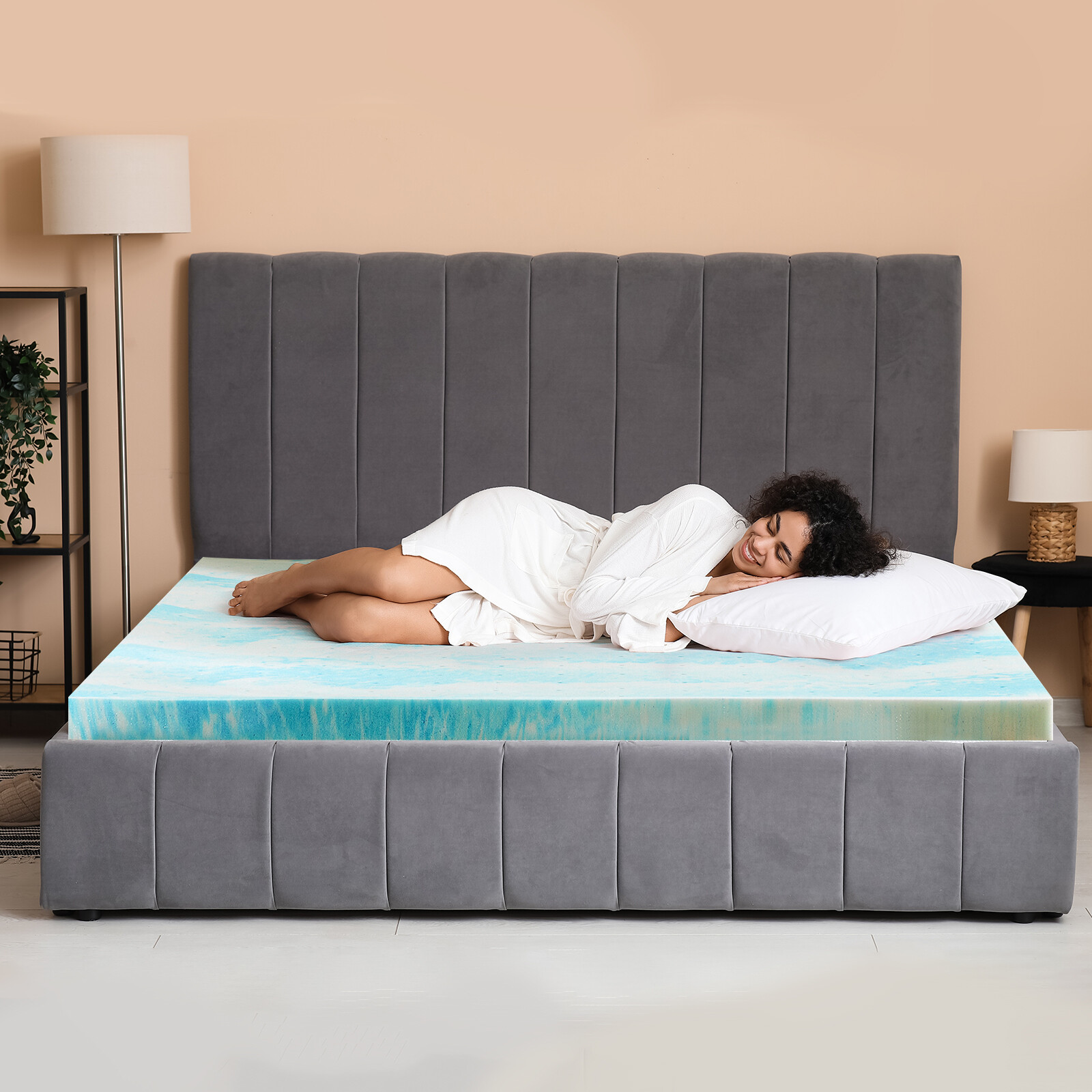 2/3 Inch Thick Mattress Topper for Bed/ Sleeper Sofa, RV, Camper