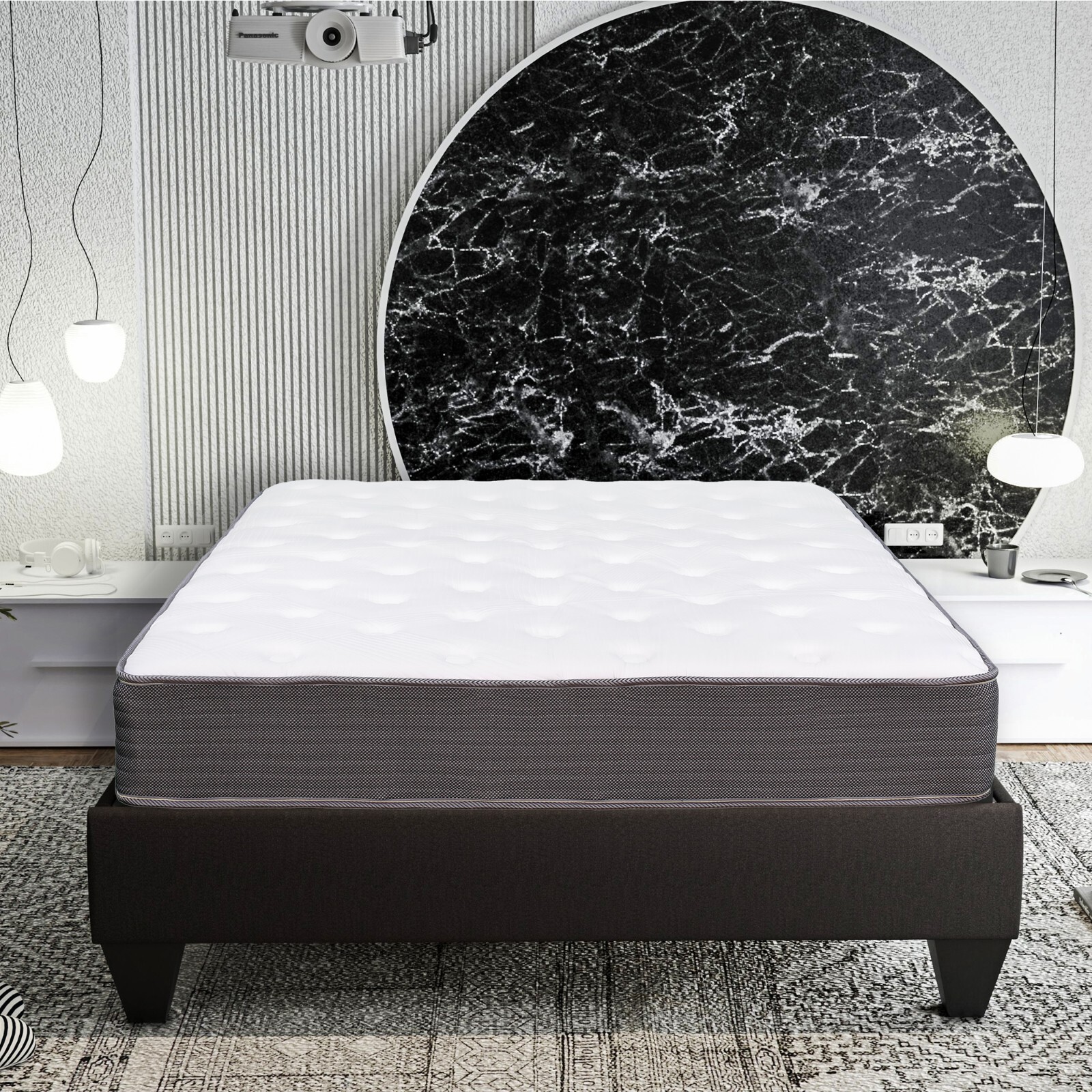 Firm 8 in. Twin-XL Gel Memory Foam Mattress, Hybrid Euro Top Mattress in a Box