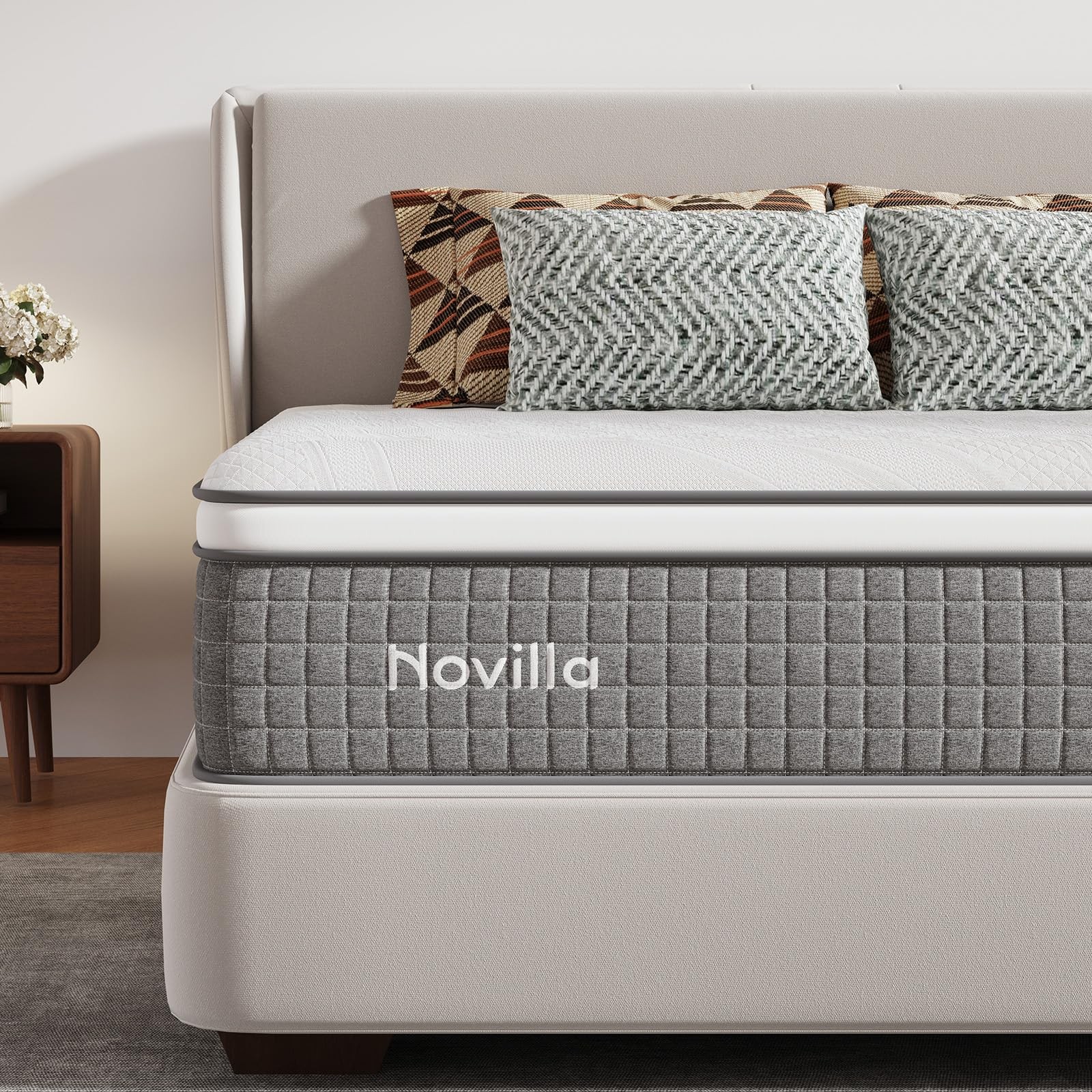Novilla 10 Inch Twin Size Hybrid Mattress, Medium Plush, Individually Wrapped…