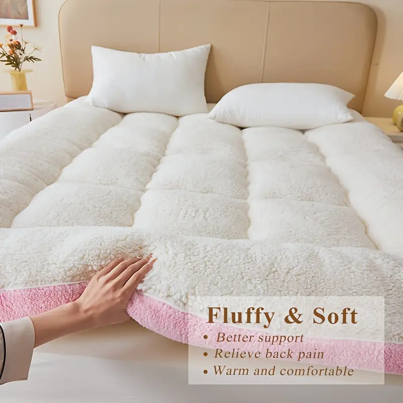 Cozy Sherpa Fleece Futon Mattress Pad – Multi-Use, Machine Washable, All-Season