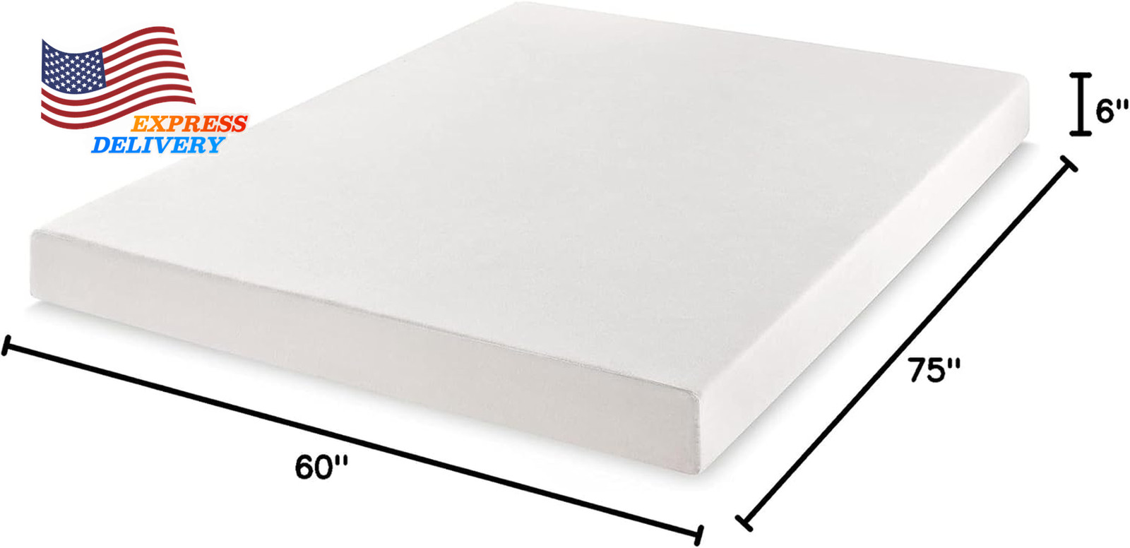 6 Inch Queen Short Mattress for RV Camper Green Tea Memory Foam