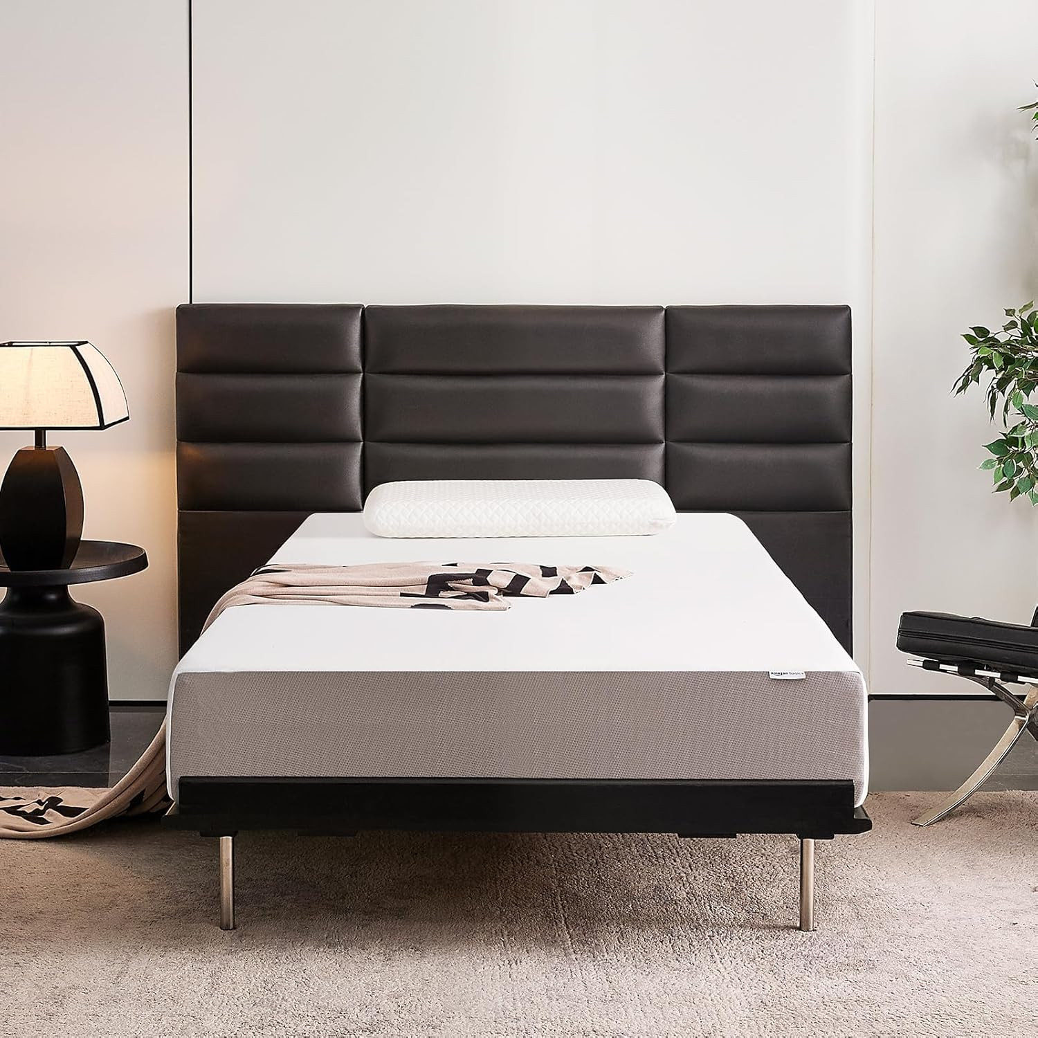 Memory Foam Mattress Twin Size 10 Inch Soft Plush Foam Bed Comfort White Grey