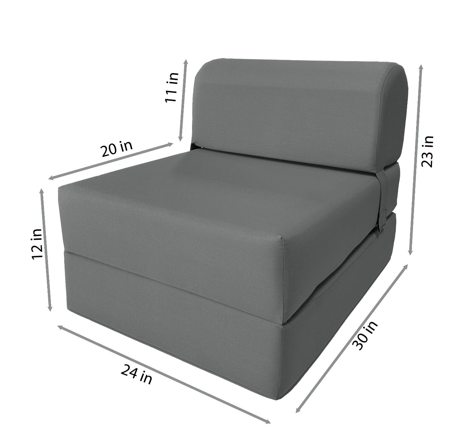 Sleeper Chair Folding Foam Beds, Floor Sofa Couches Mattresses 6x24x70 Gray