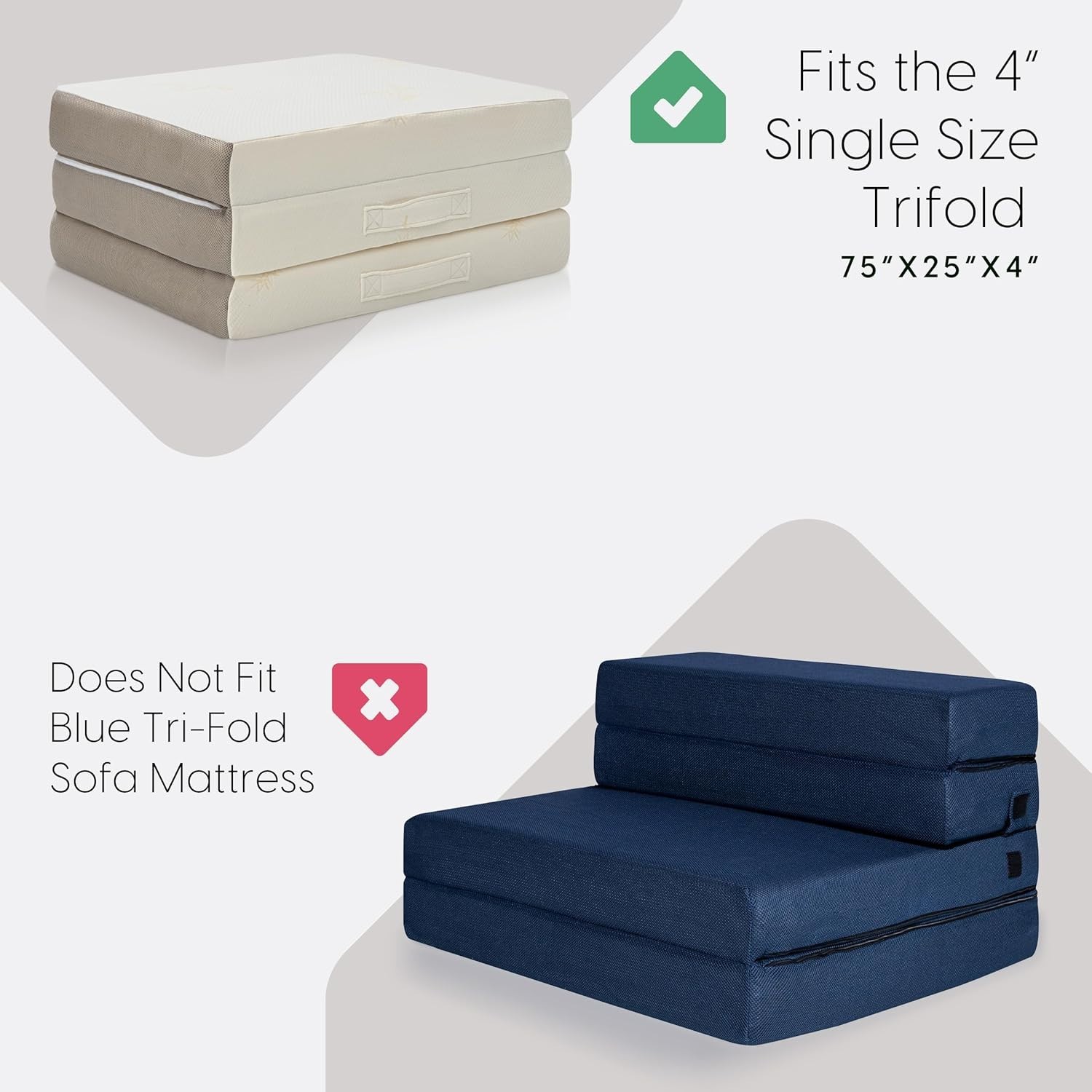 Carry Case for the Tri Folding Mattress Space Saver Single Size 75″ x 25″ x 4…