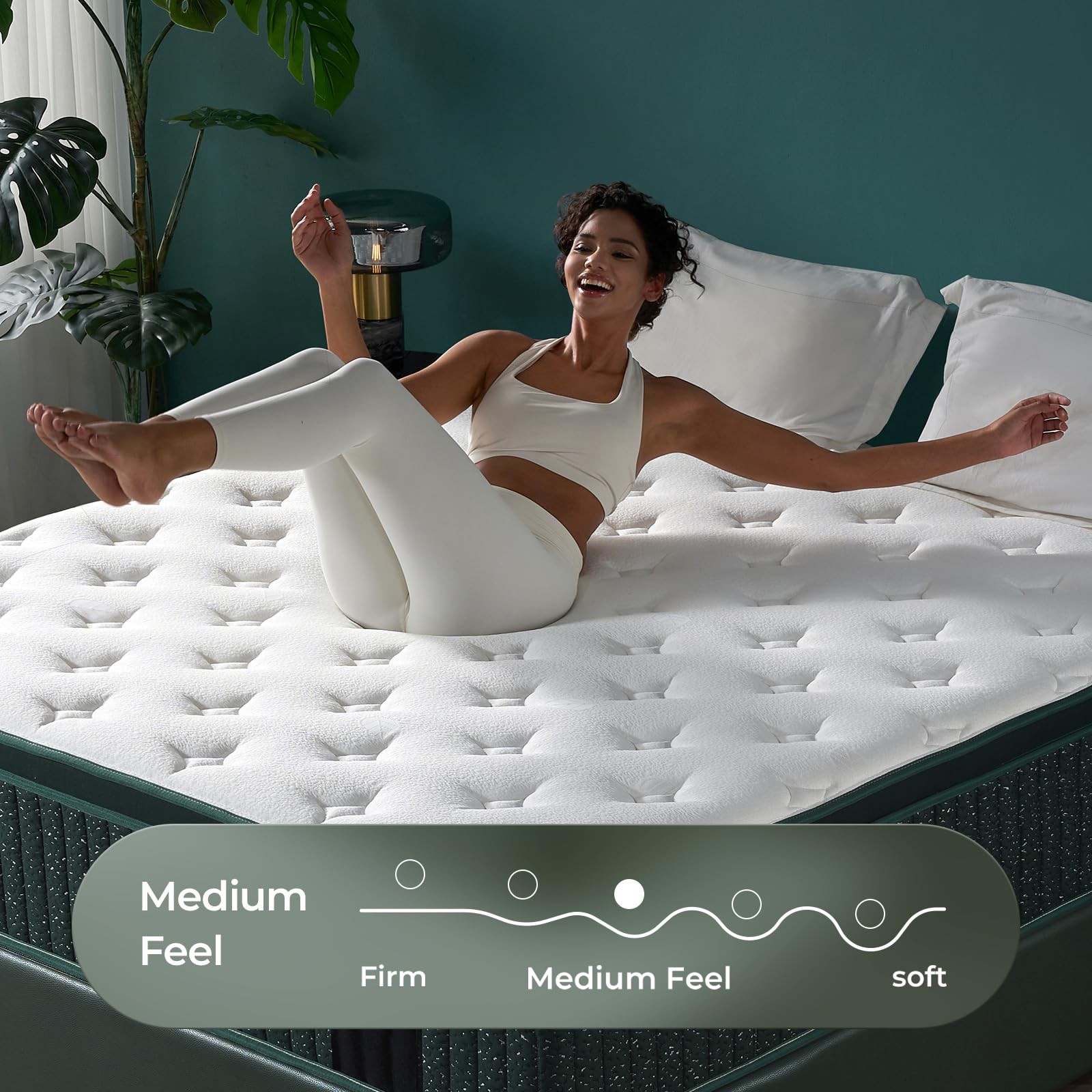 Mambrc 12 Inch Queen Hybrid Mattress Plush Firm Feel Cooling Gel Memory Foam Poc