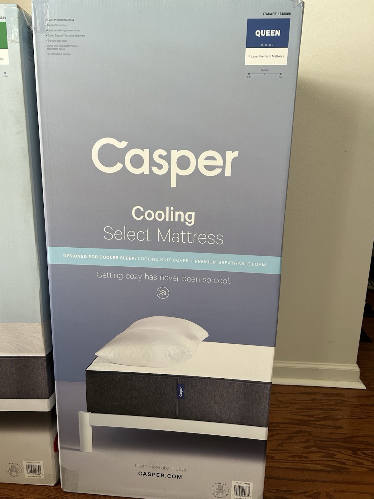 Casper Cooling Select 12″ Memory Foam Mattress, Queen