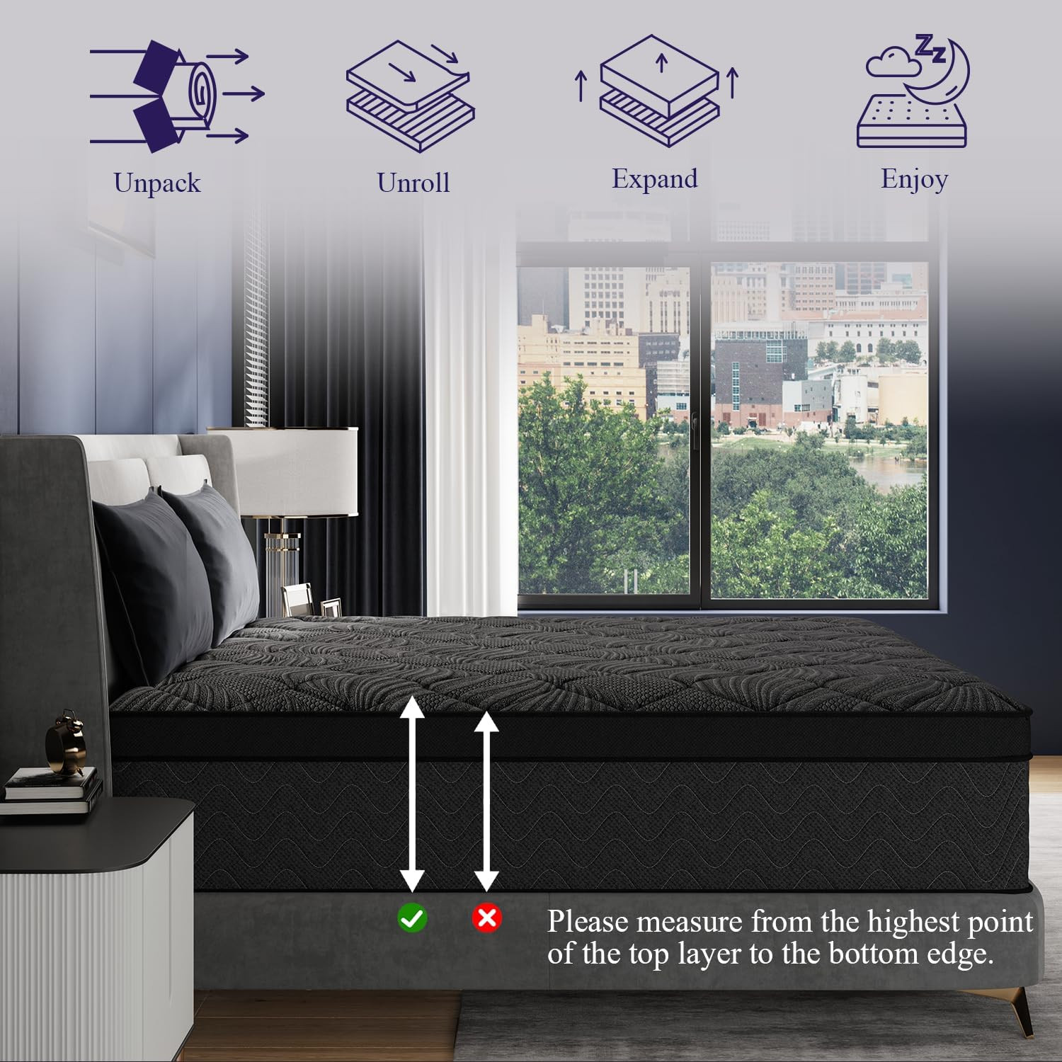 Hiboss Twin Size Mattress (Upgraded), 12 Inch Luxury Hybrid Twin Mattress in a B