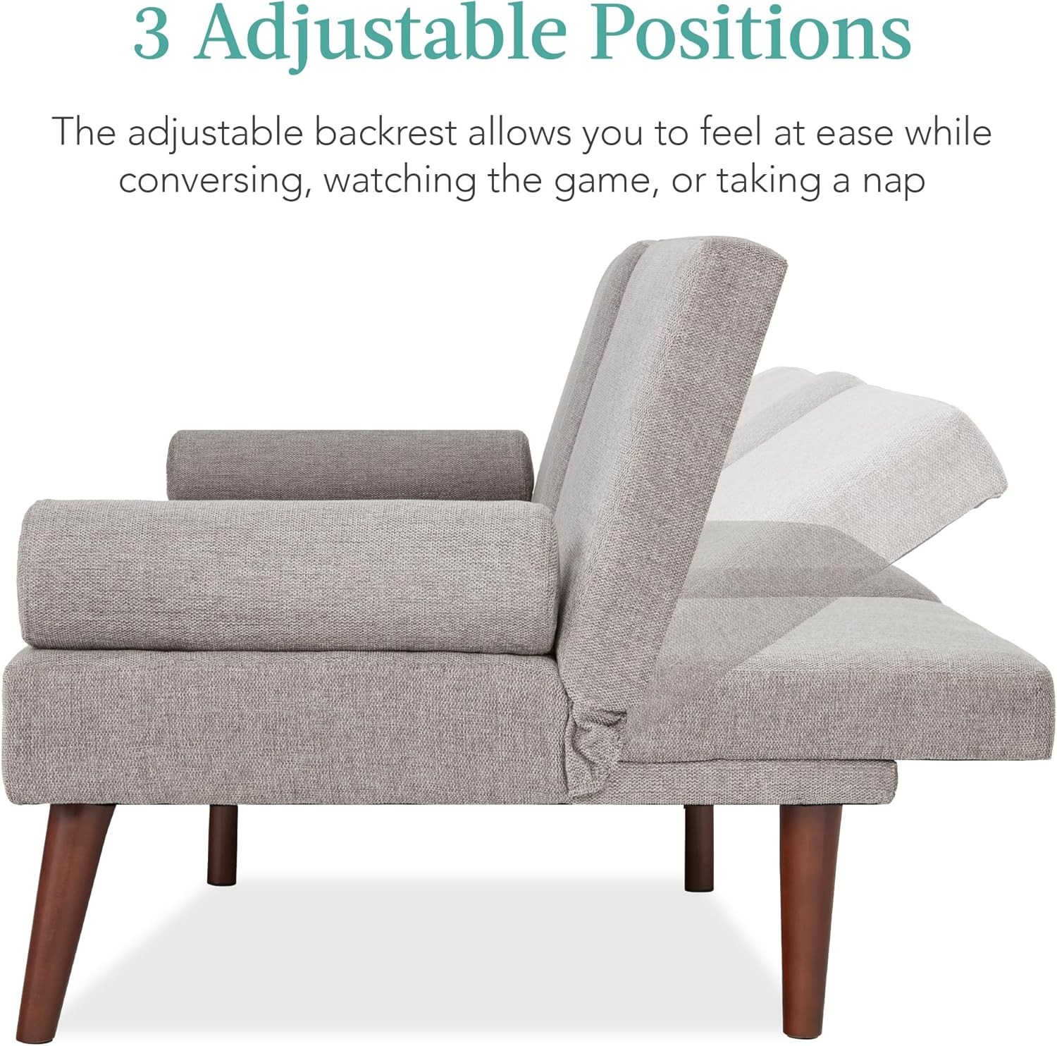 Choice Products Mid- Modern Upholstered Futon, Convertible