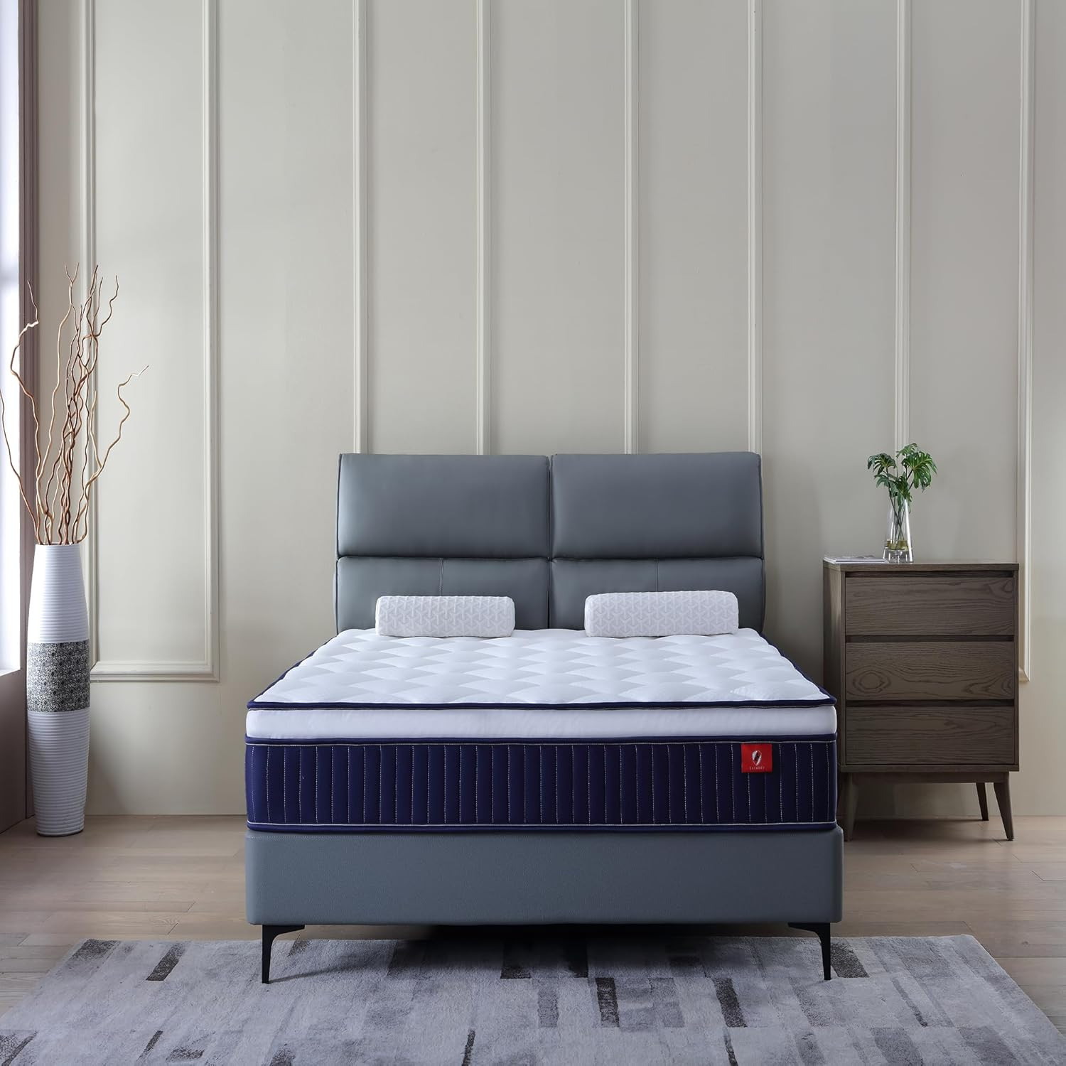 10Inch Memory Foam Mattress,Queen Size Medium Firm Hybrid Mattress,Fiberglass Fr