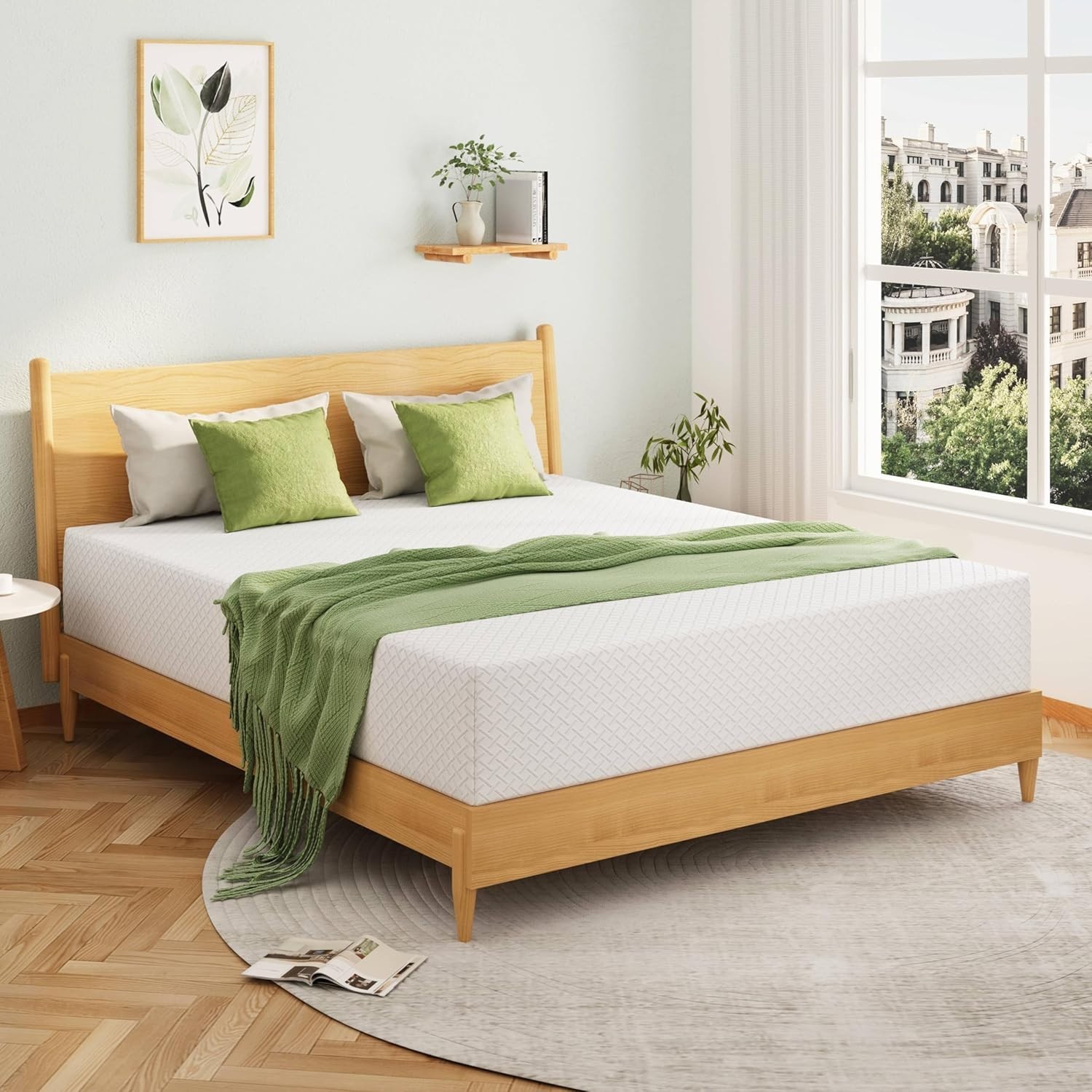 Twin XL Memory Foam Mattress with Cooling Green Tea Gel, 80”L x 38”W