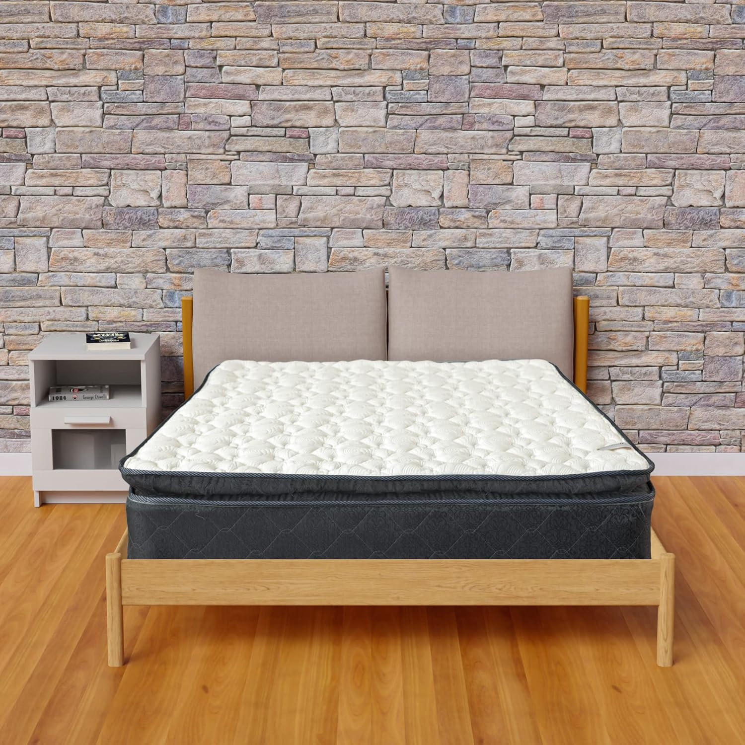 9-Inch Medium Firm Hybrid Mattress with Pocket Coils, Queen, White