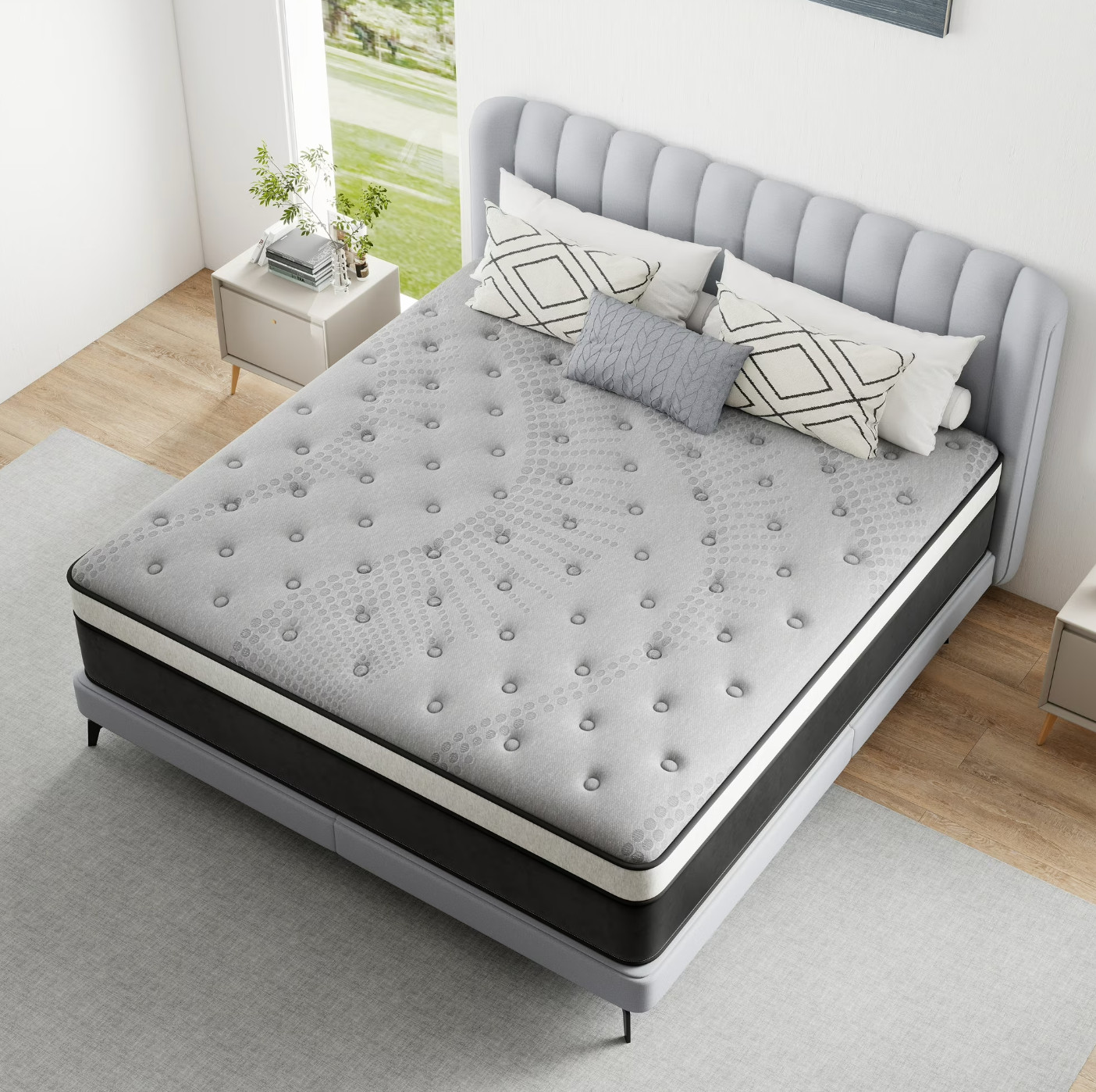 12″ King Colchon Memory Foam Hibrido Cama King Mattress Medium Firm Hybrid