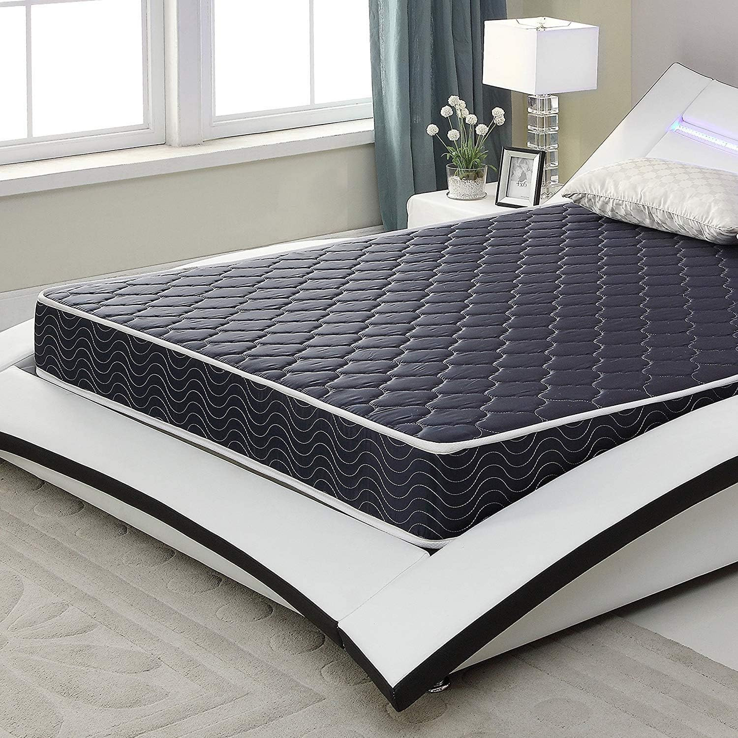 Navy Blue 6-Inch Water-Resistant Foam Mattress, Twin Deluxe, USA Made