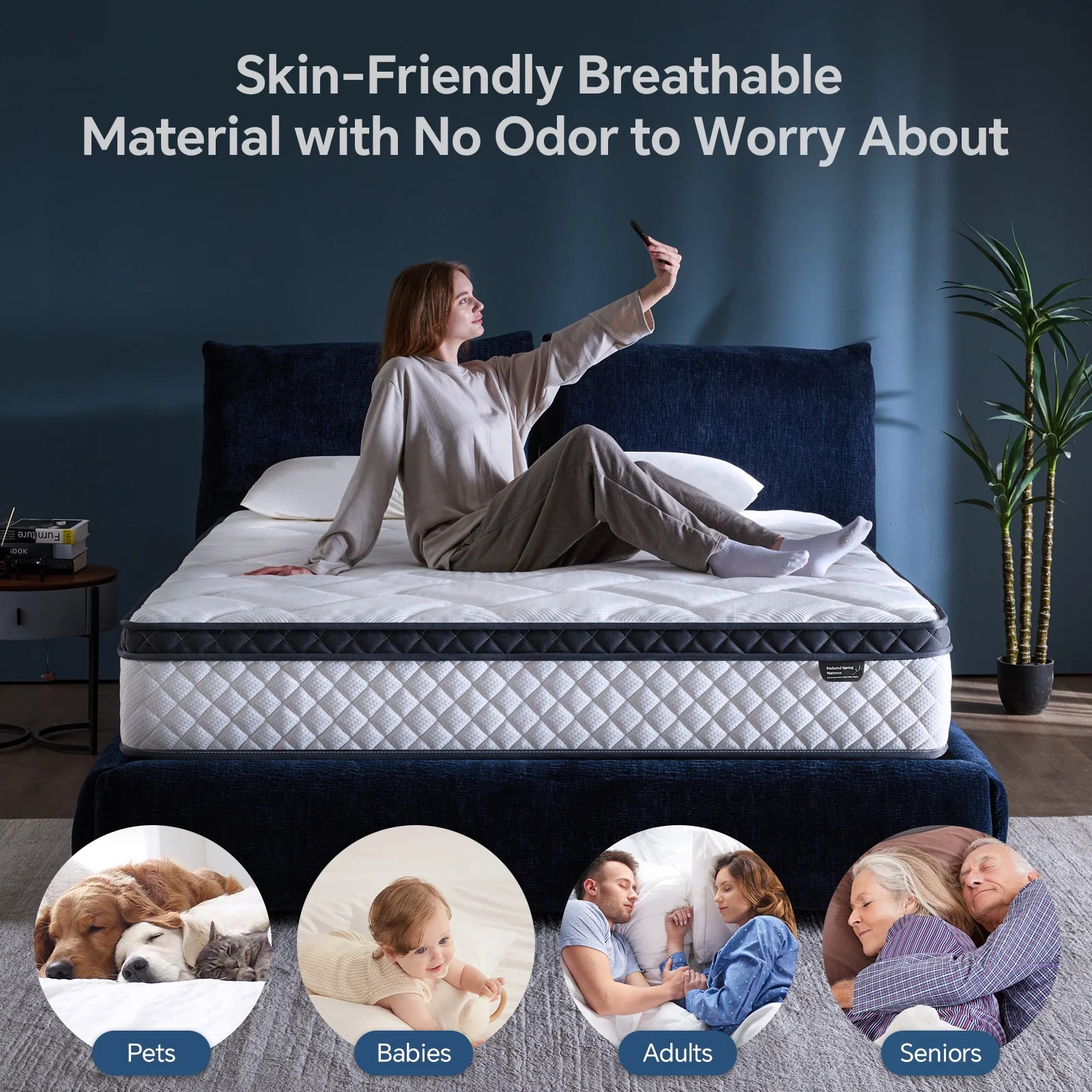 12″ Queen Colchon Memory Foam Hibrido Cama Queen Mattress Medium Firm Hybrid