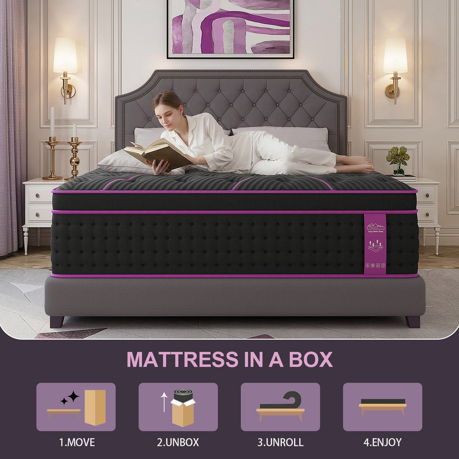 12/14Inch Hybrid Bed Mattress Twin Full Queen King Gel Memory Foam Innerspring