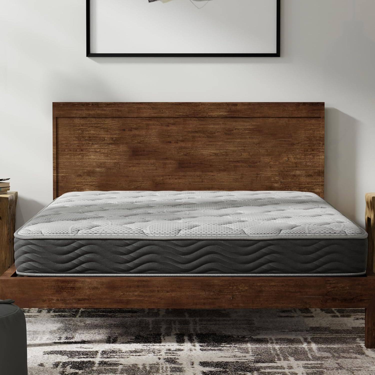 Hybrid Queen Mattress 8 Inch – Firm Bed in a Box with Memory Foam Comfort Layer