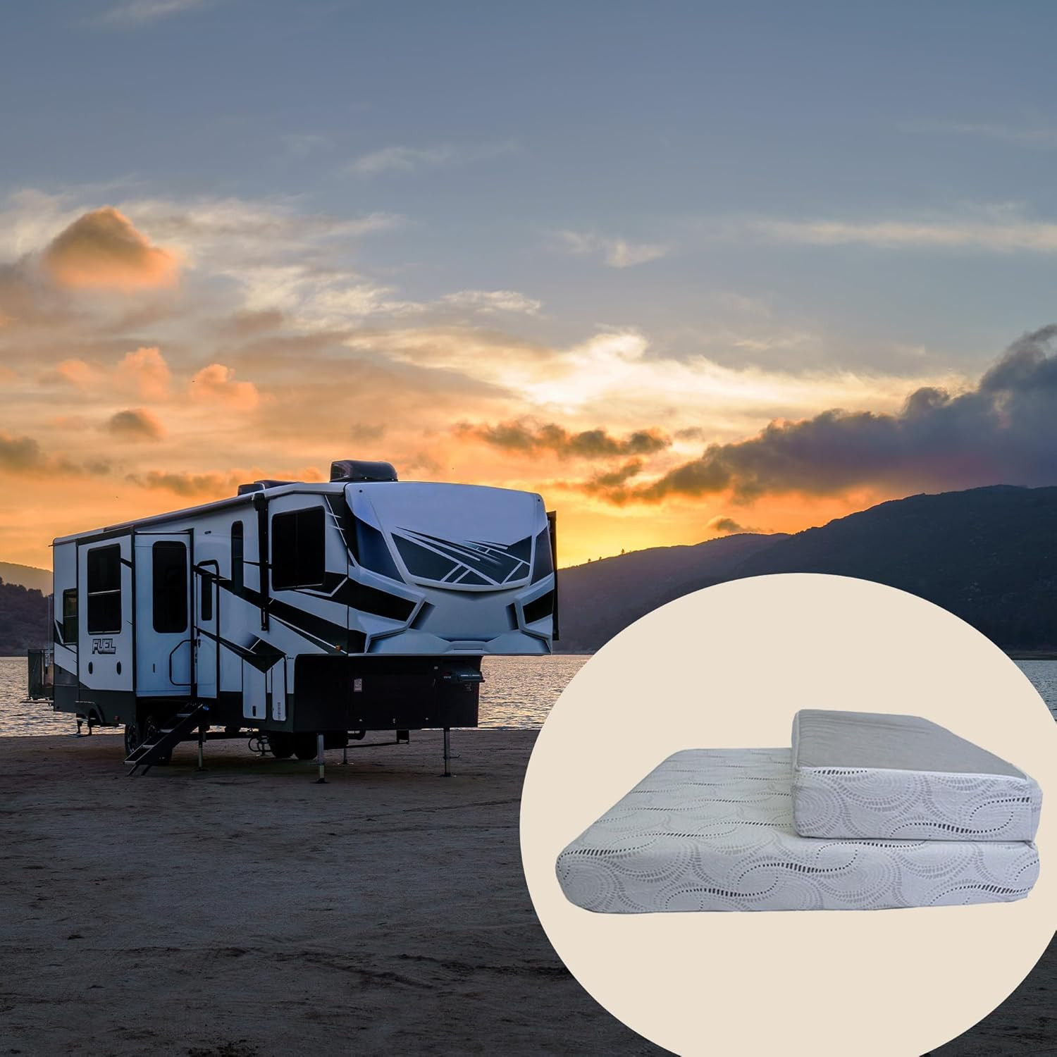 Cozyway 8″ Memory Foam Short Queen RV Mattress for Comfort on the Road
